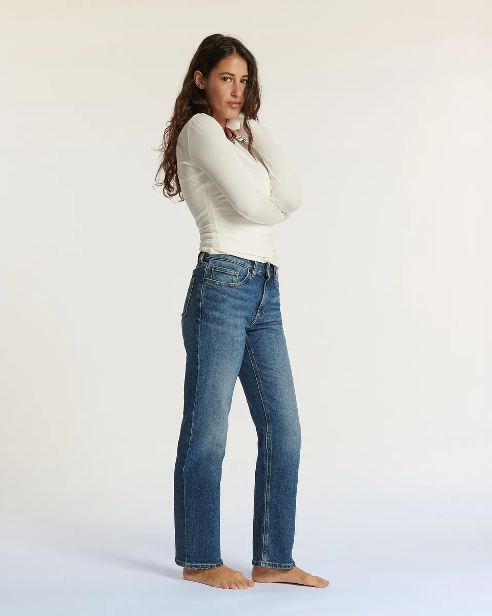 Labdip Pixie Denim Mid Blue jean droit bleu IN 30