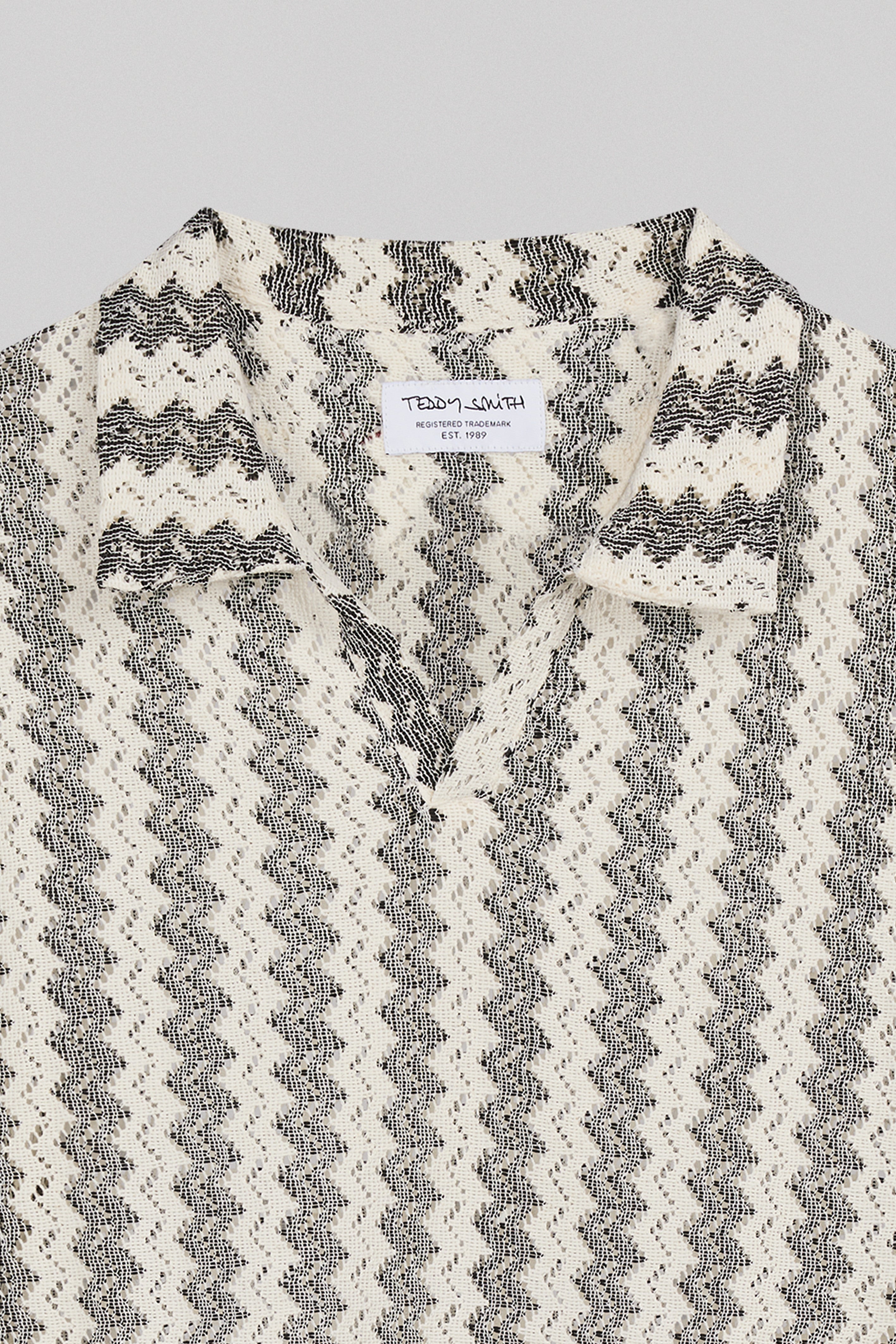 Teddy Smith P-Romario MC polo homme cream zigzag ample
