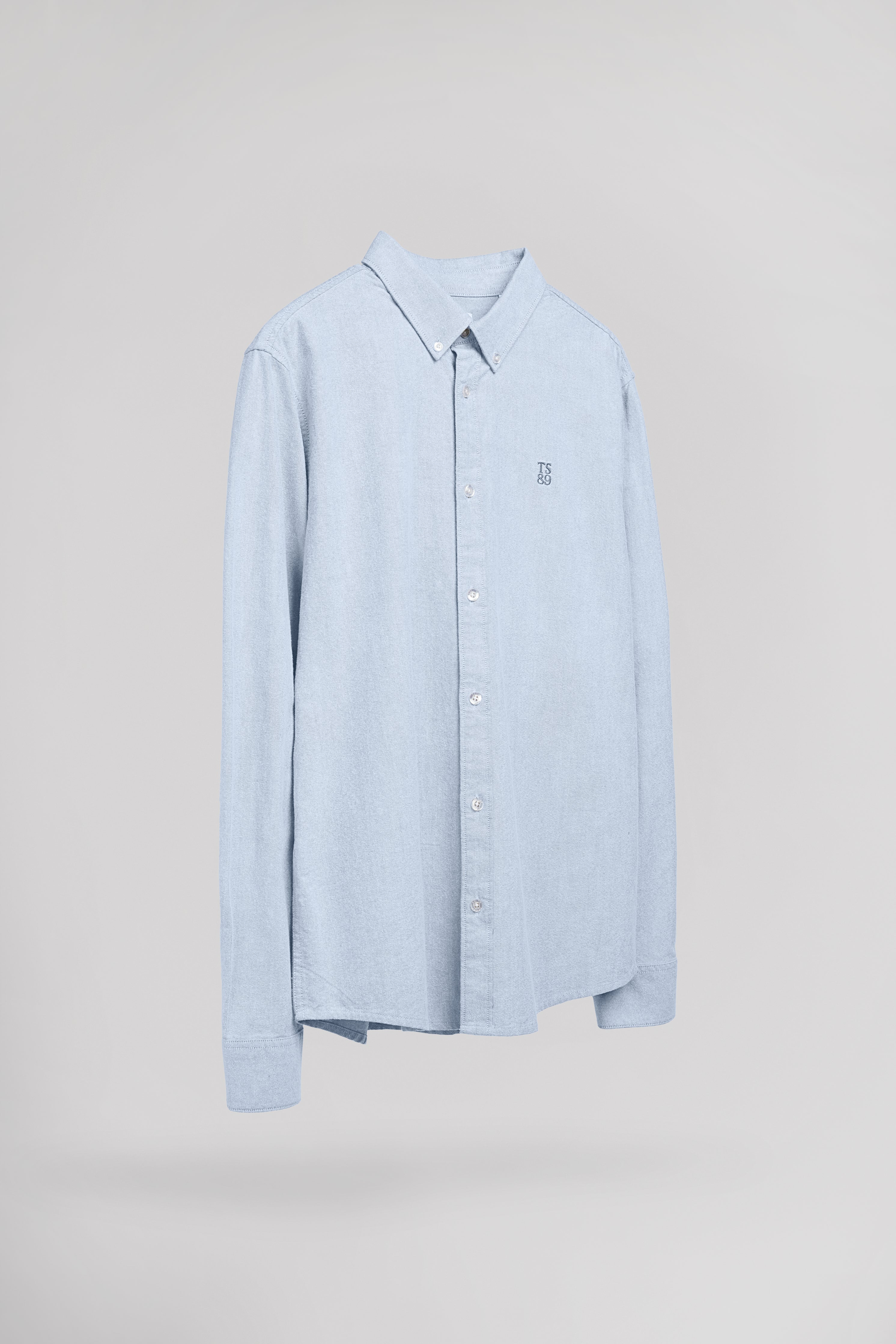 Teddy Smith C-Stan ML chemise oxford bleu pastel coton