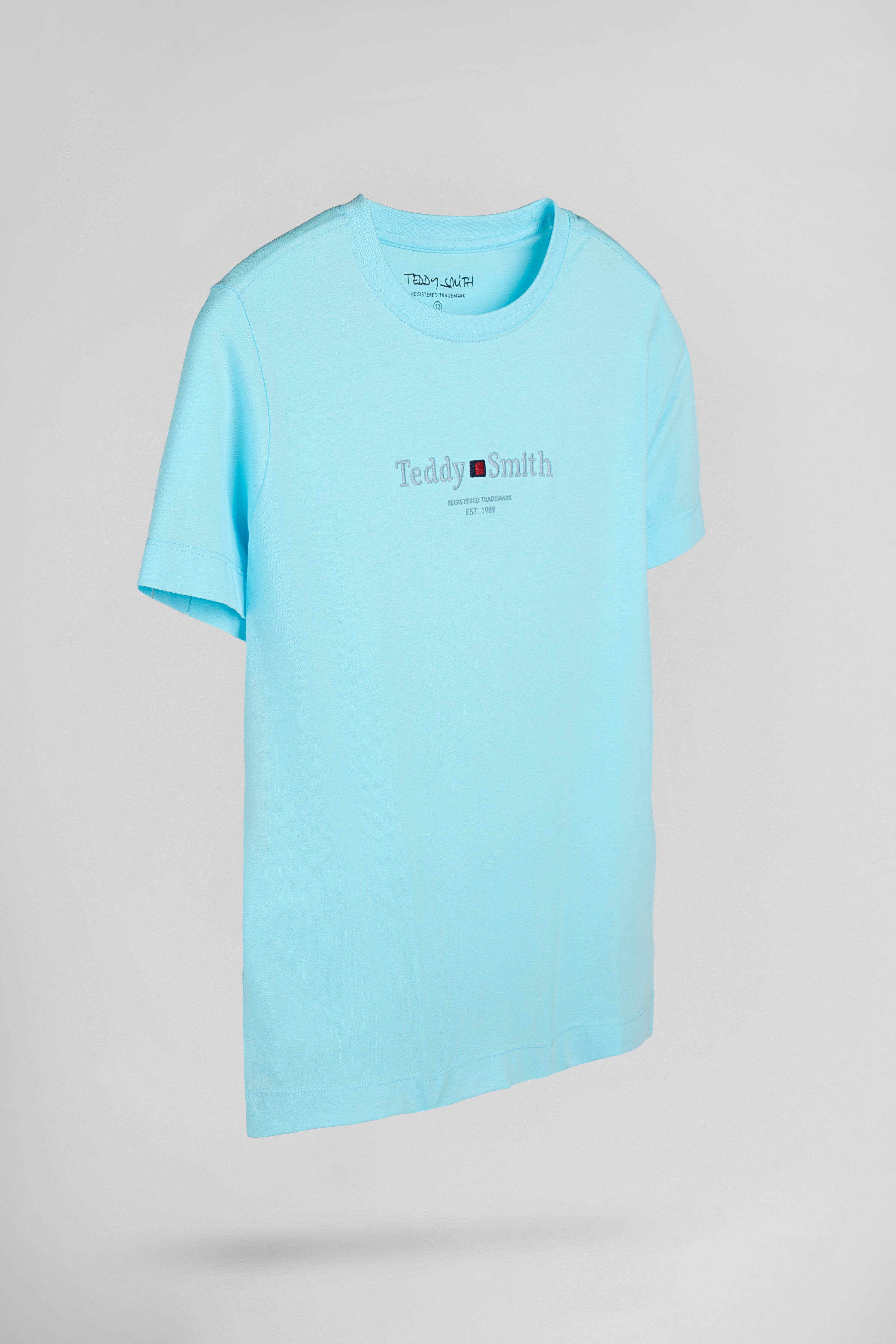 Teddy Smith T-Jim MC JR t-shirt garcon bleu lagon coton