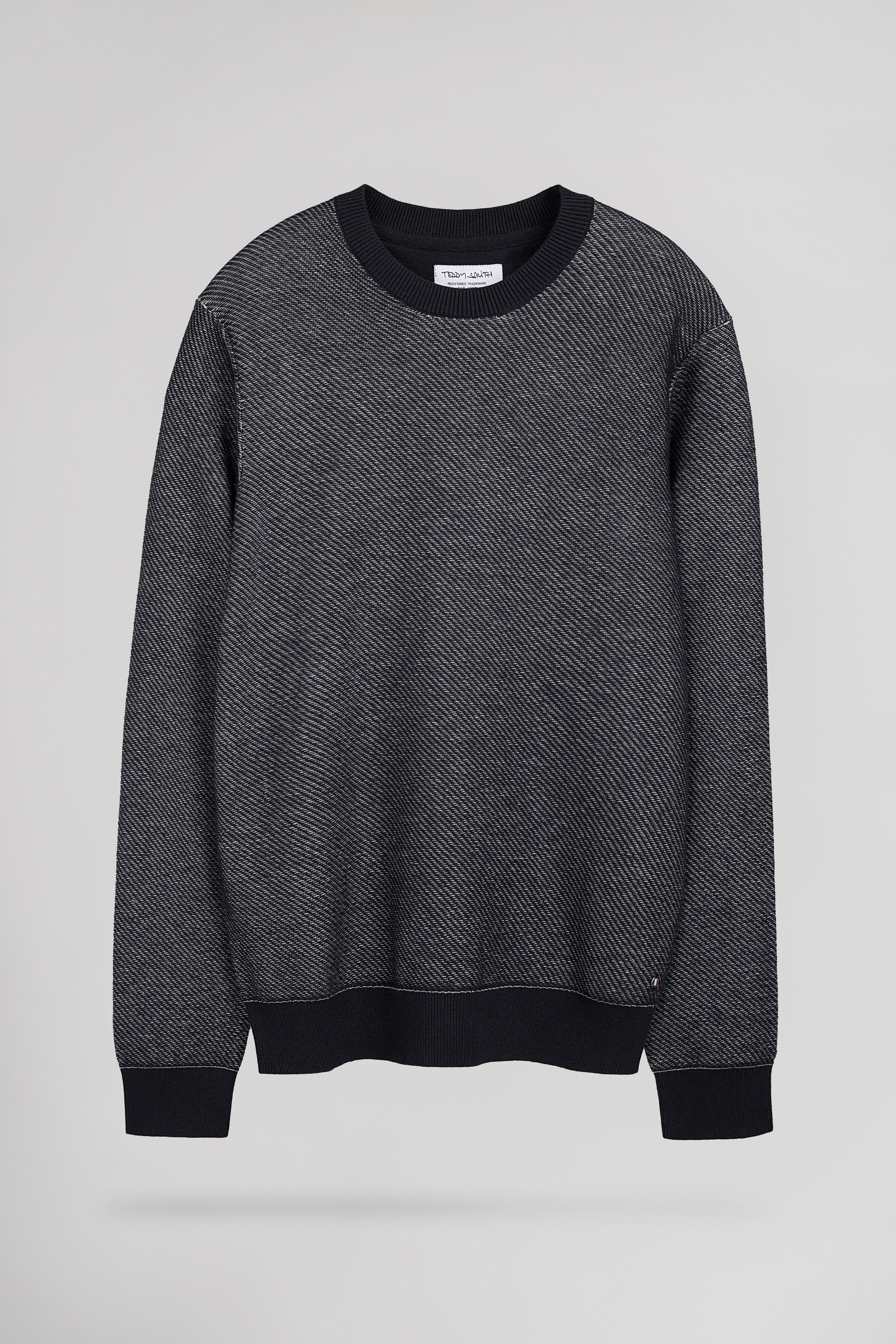 Teddy Smith P-Milan 2 pull col rond bleu marine coton