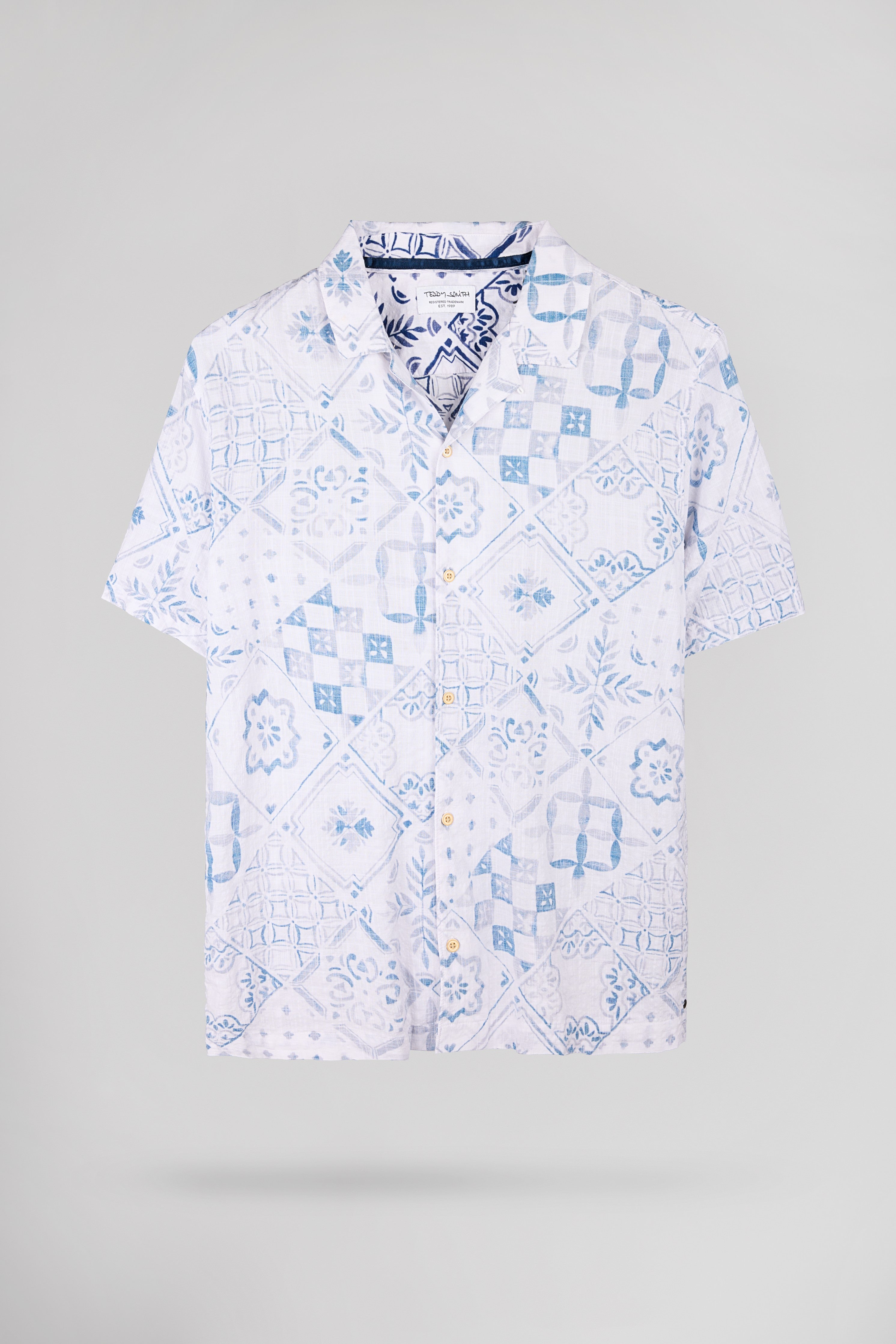Teddy Smith C-Raymond Chemise Hawaïenne Blanche Coton