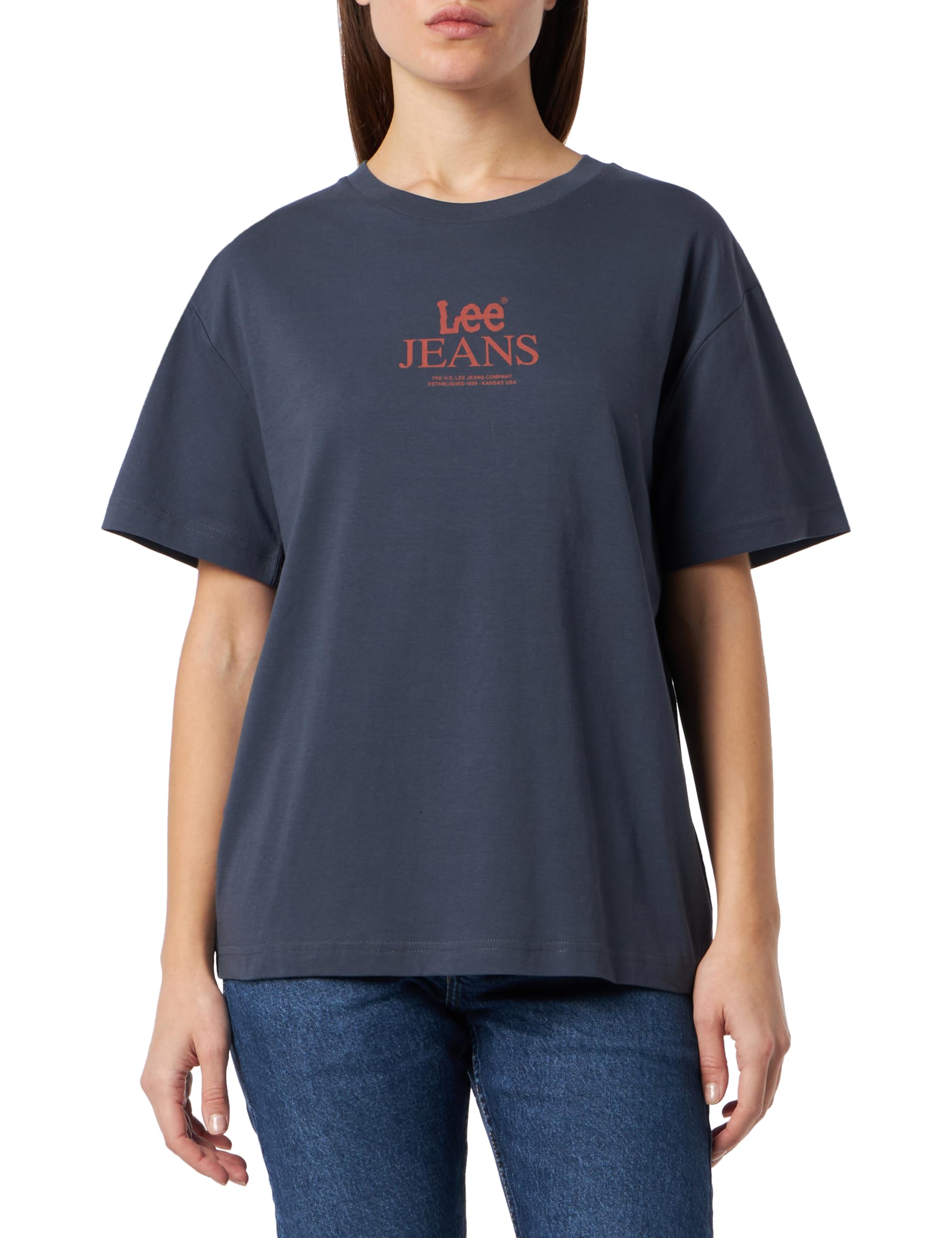 Lee Graphic Crew T-shirt femme beige soy bean col ras-du-cou