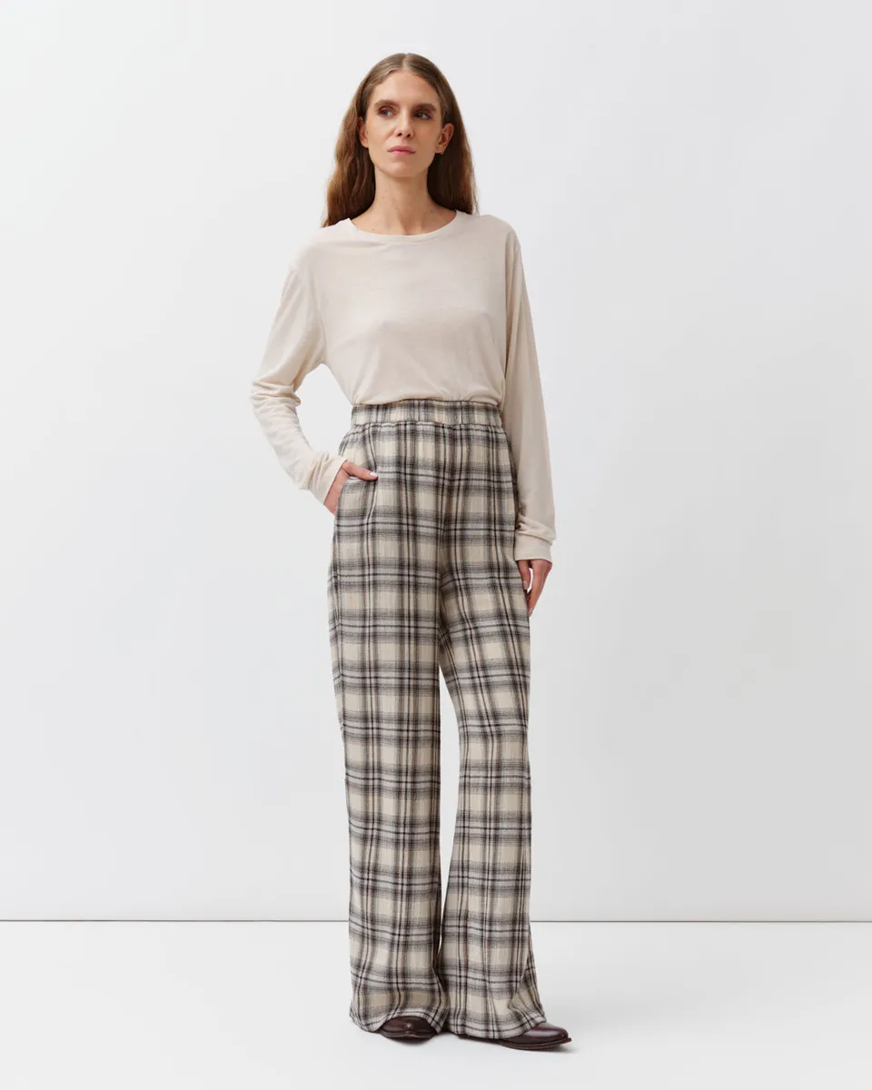 DIEGA PORTORICO pantalon carreaux écru