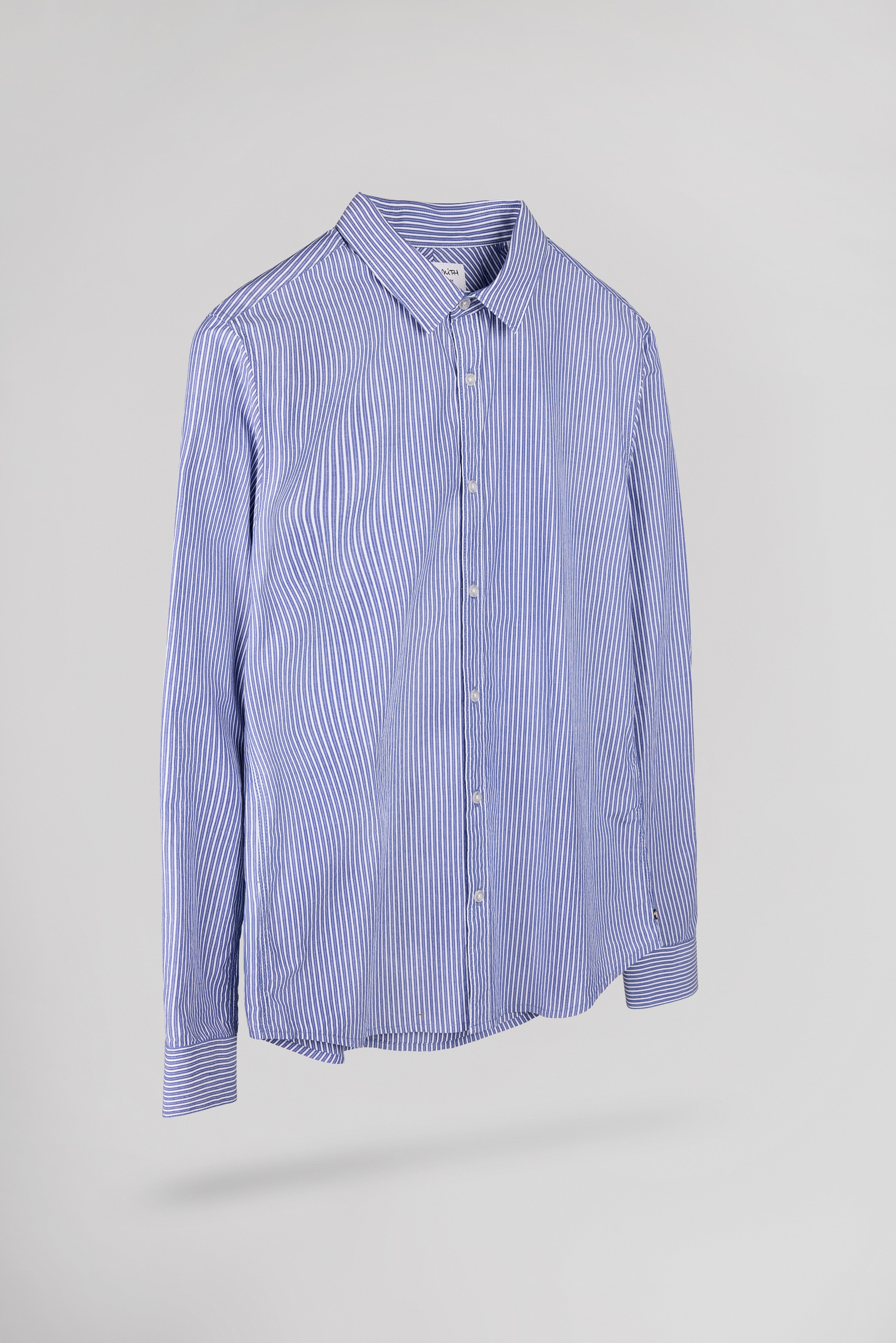 Teddy Smith Carton ML chemise homme bleue rayée coton