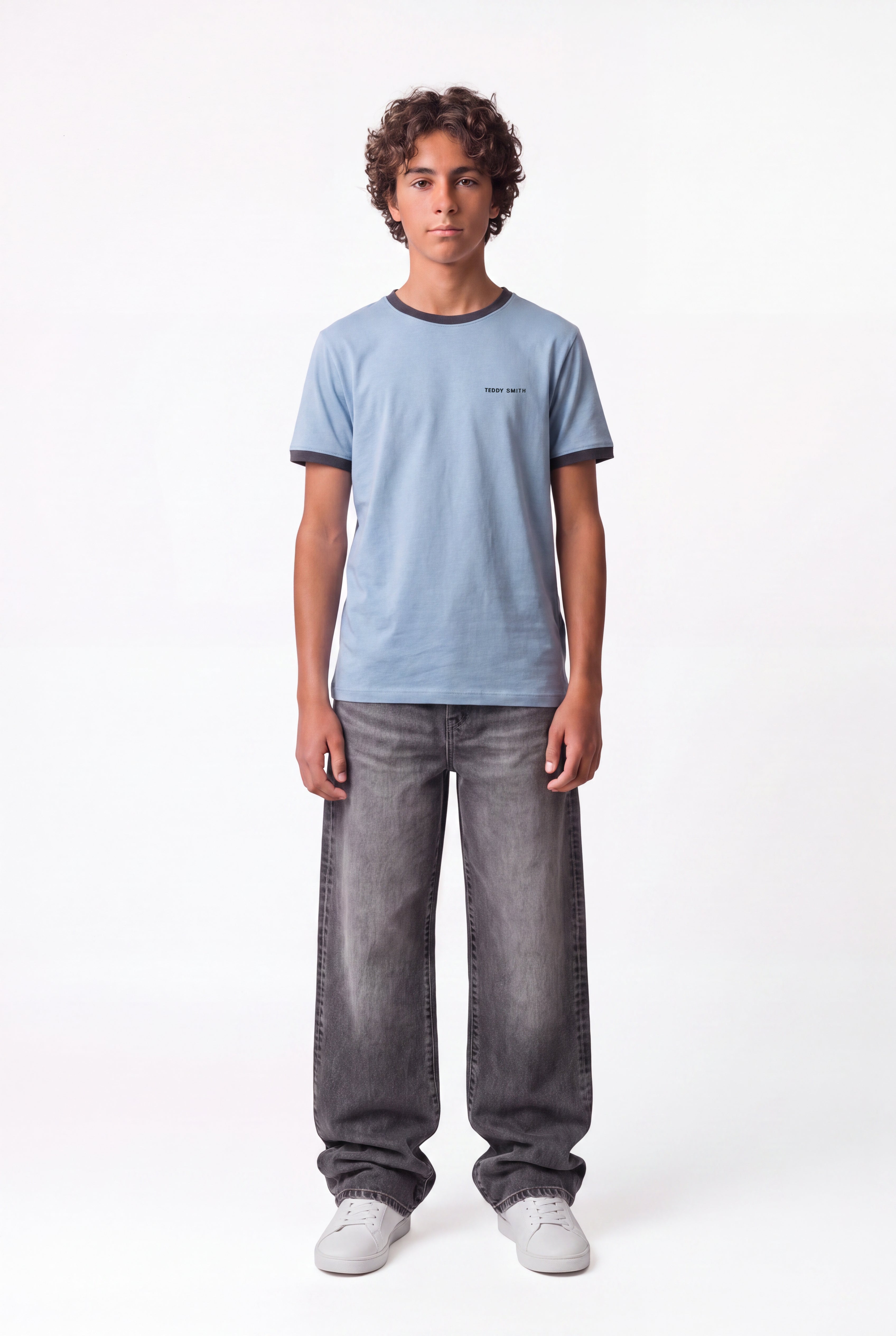 Teddy Smith The-Tee 2 R MC JR t-shirt bleu minéral coton