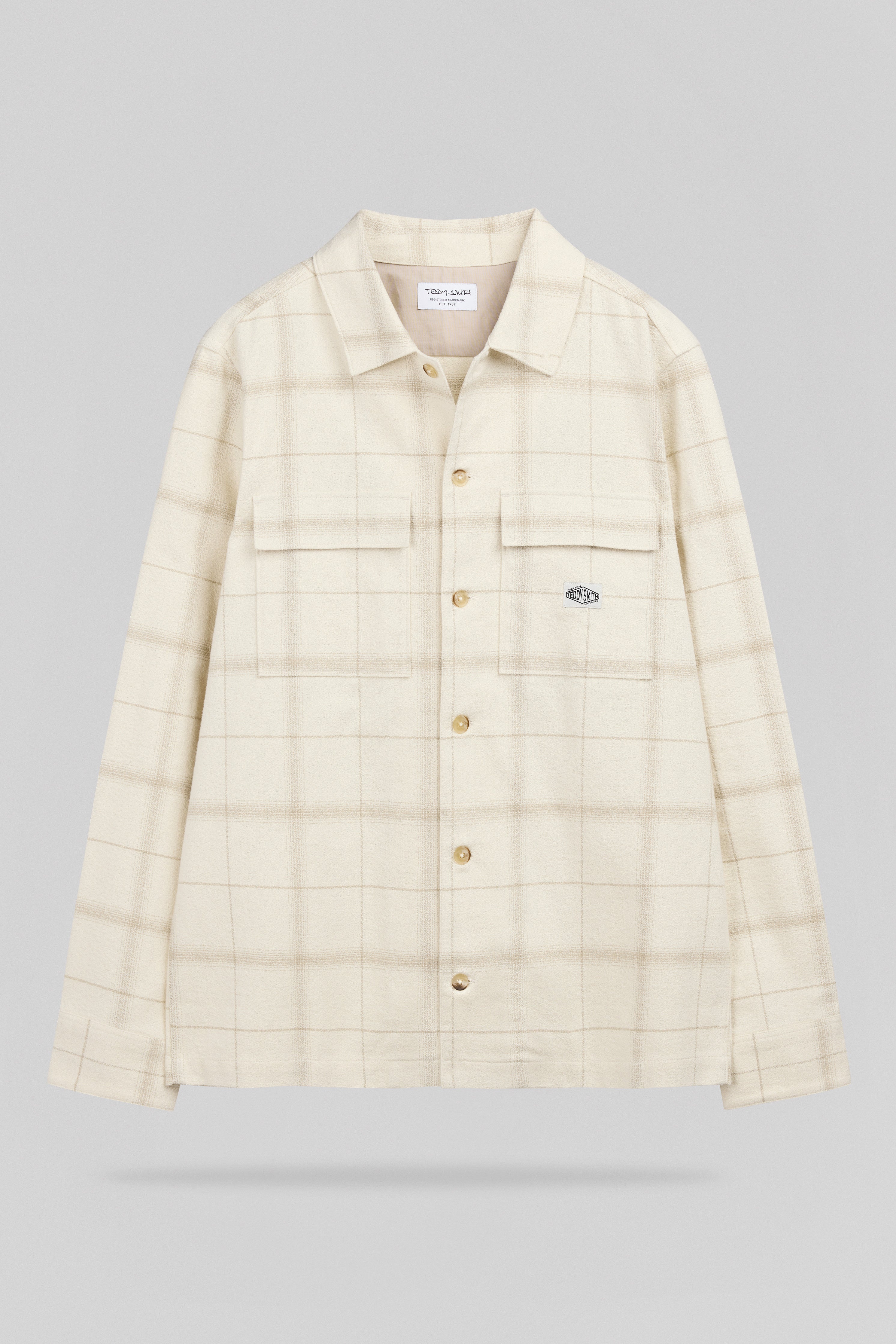 Teddy Smith C-Luis ML chemise carreaux cream coton