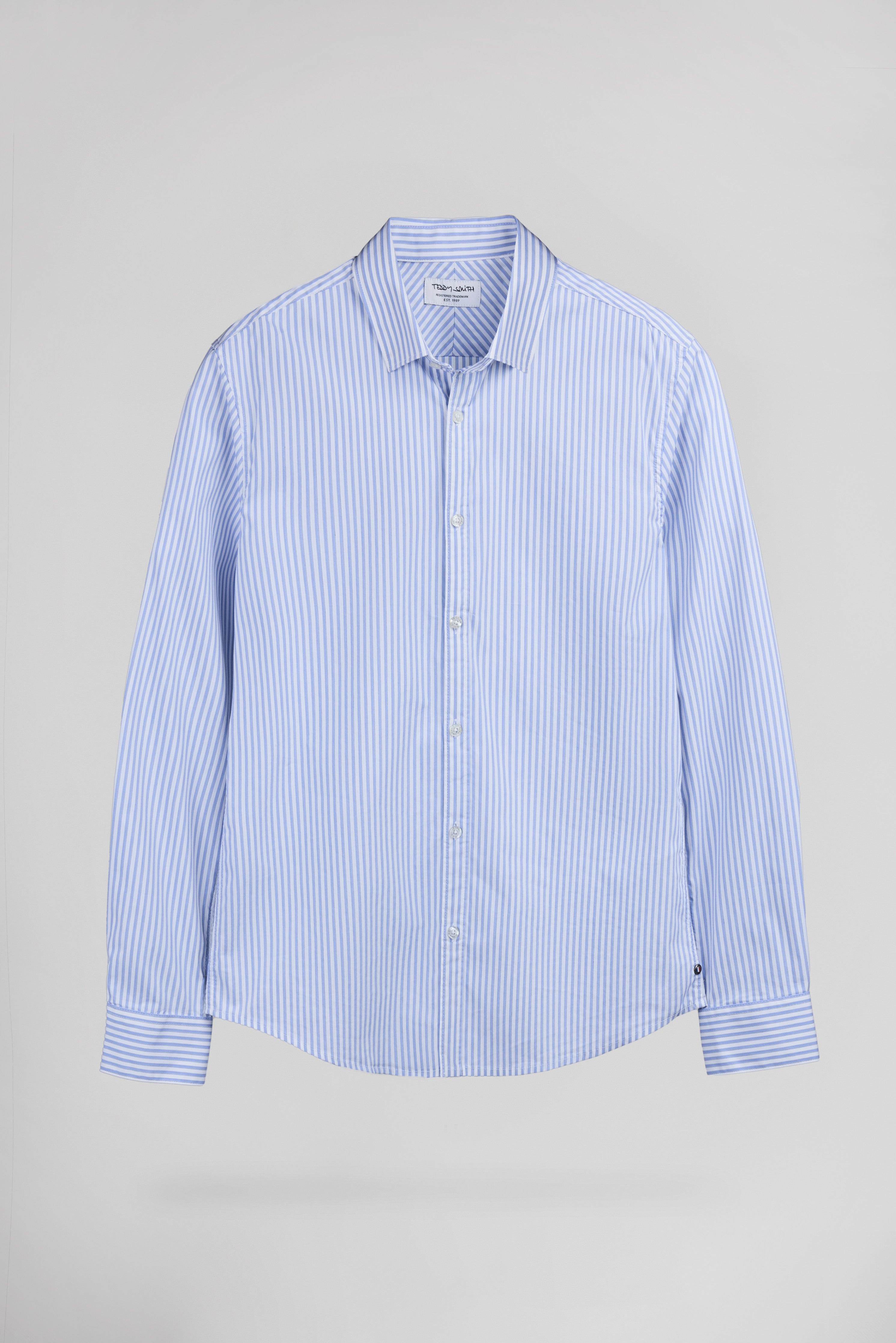 Teddy Smith Carton ML chemise blanche rayures slim homme