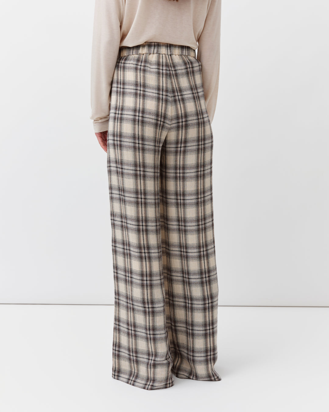 DIEGA PORTORICO pantalon carreaux écru
