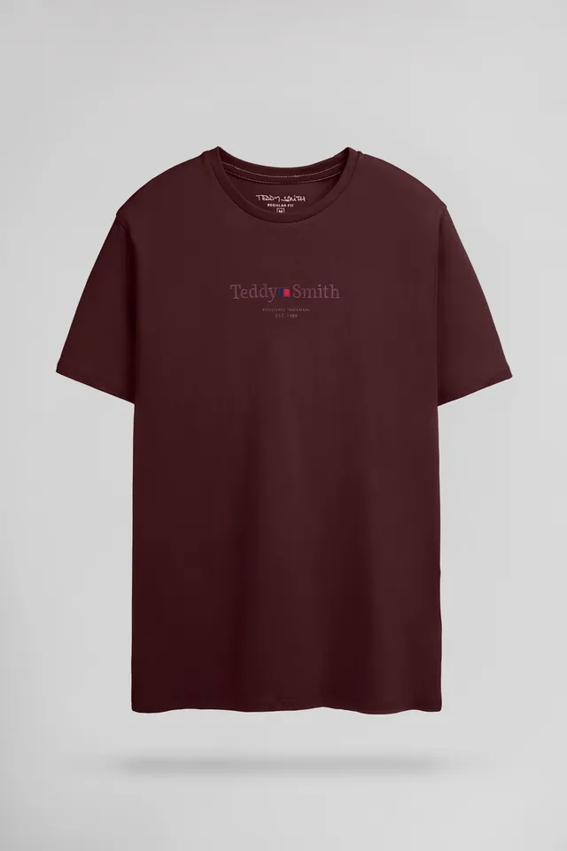 Teddy Smith T-Jim MC t-shirt bordeaux foncé homme