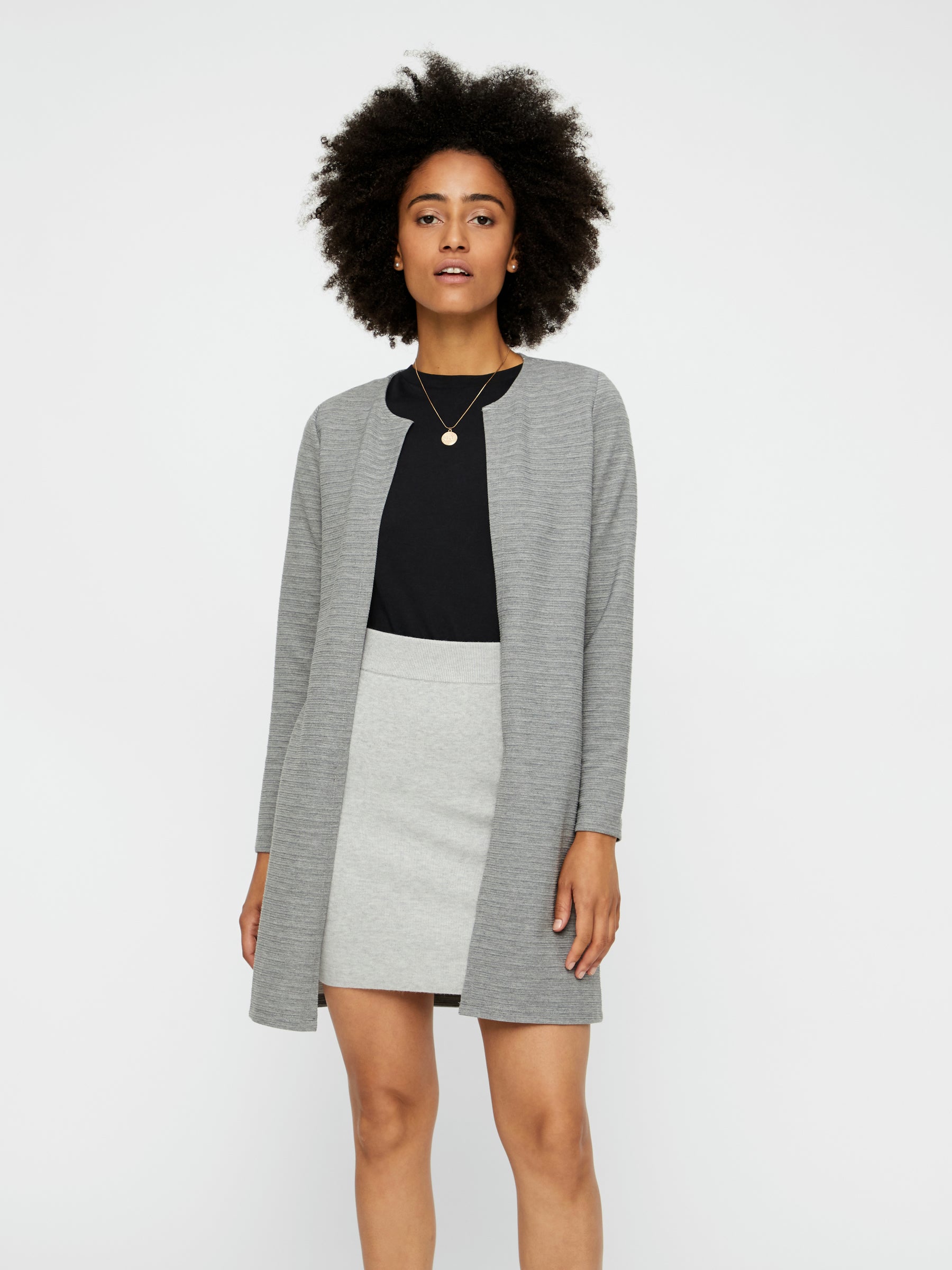 Noisy May gilet long col rond doux regular fit 85 cm