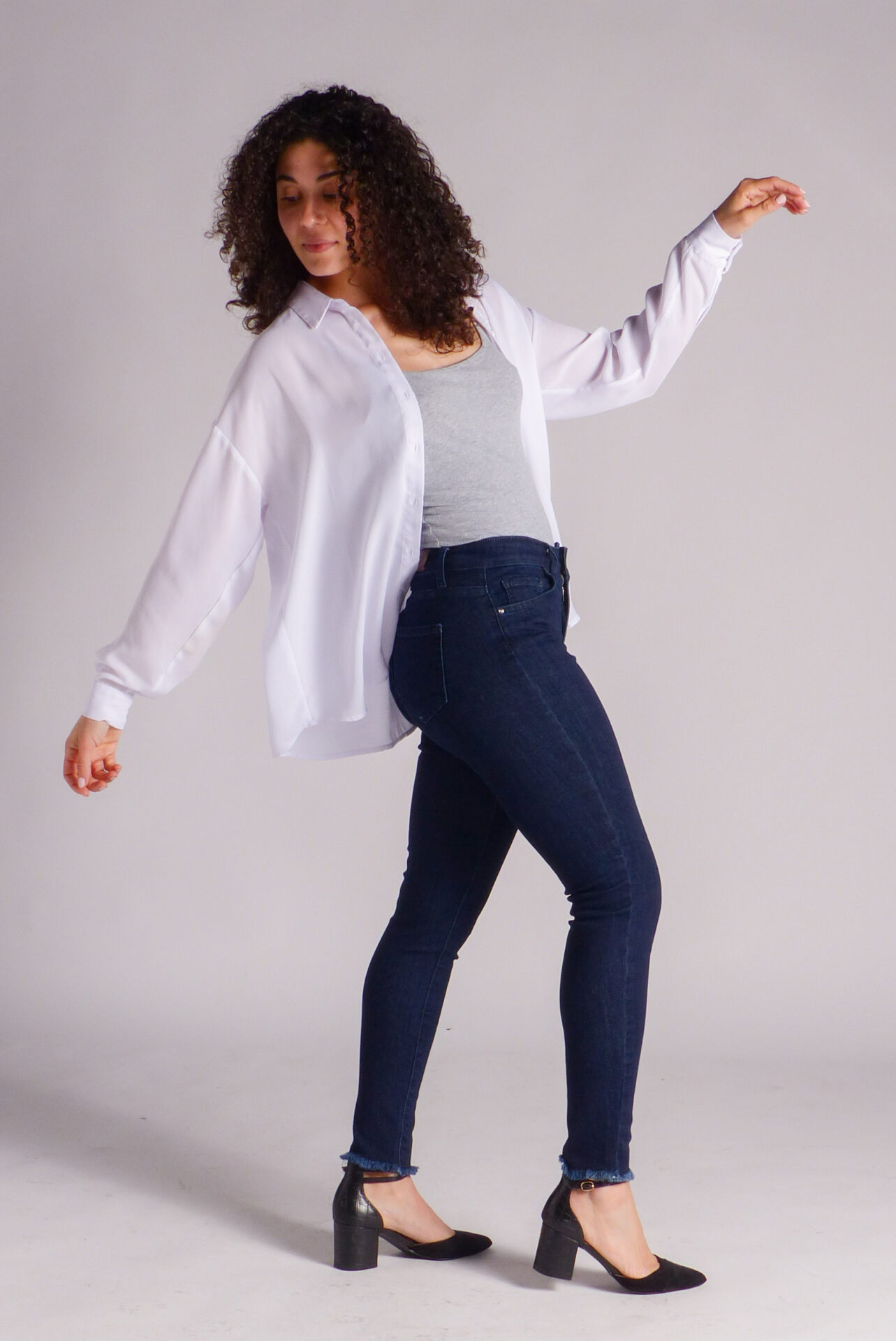 AA Spontané Skinny jean skinny bleu foncé effiloché stretch