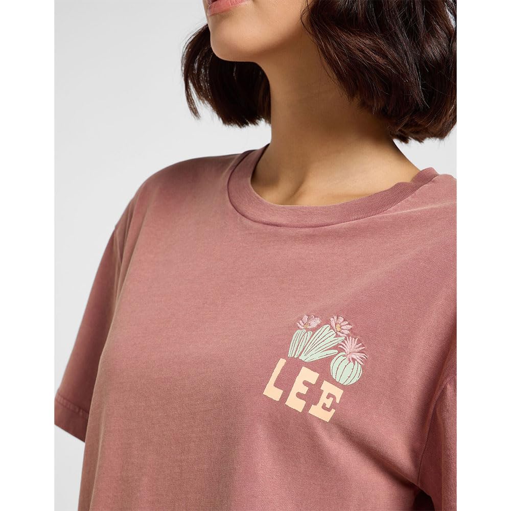 Lee Vintage Tee t-shirt décontracté femme S marron cactus