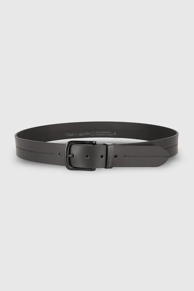 Teddy Smith C-Solar ceinture cuir noir mat