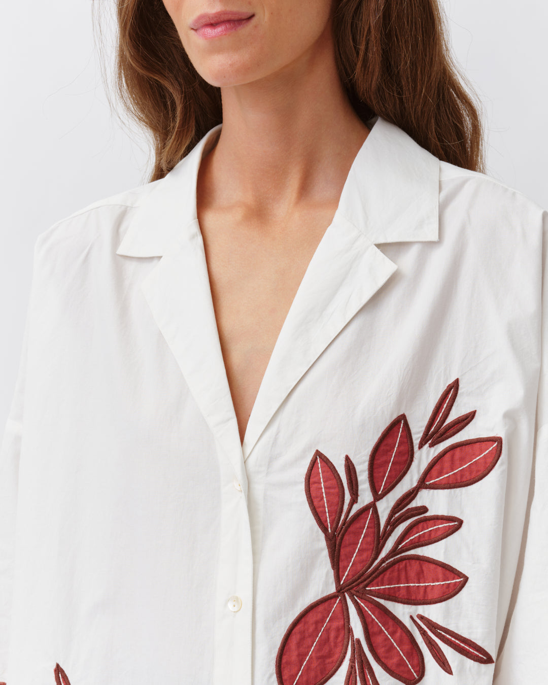 DIEGA CLARAO chemise rouge blanc floral