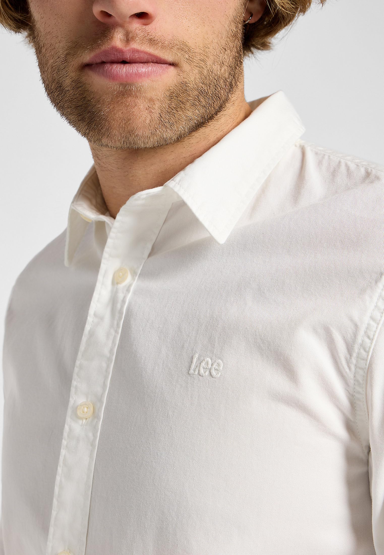 Lee Patch Shirt chemise homme blanche coton M