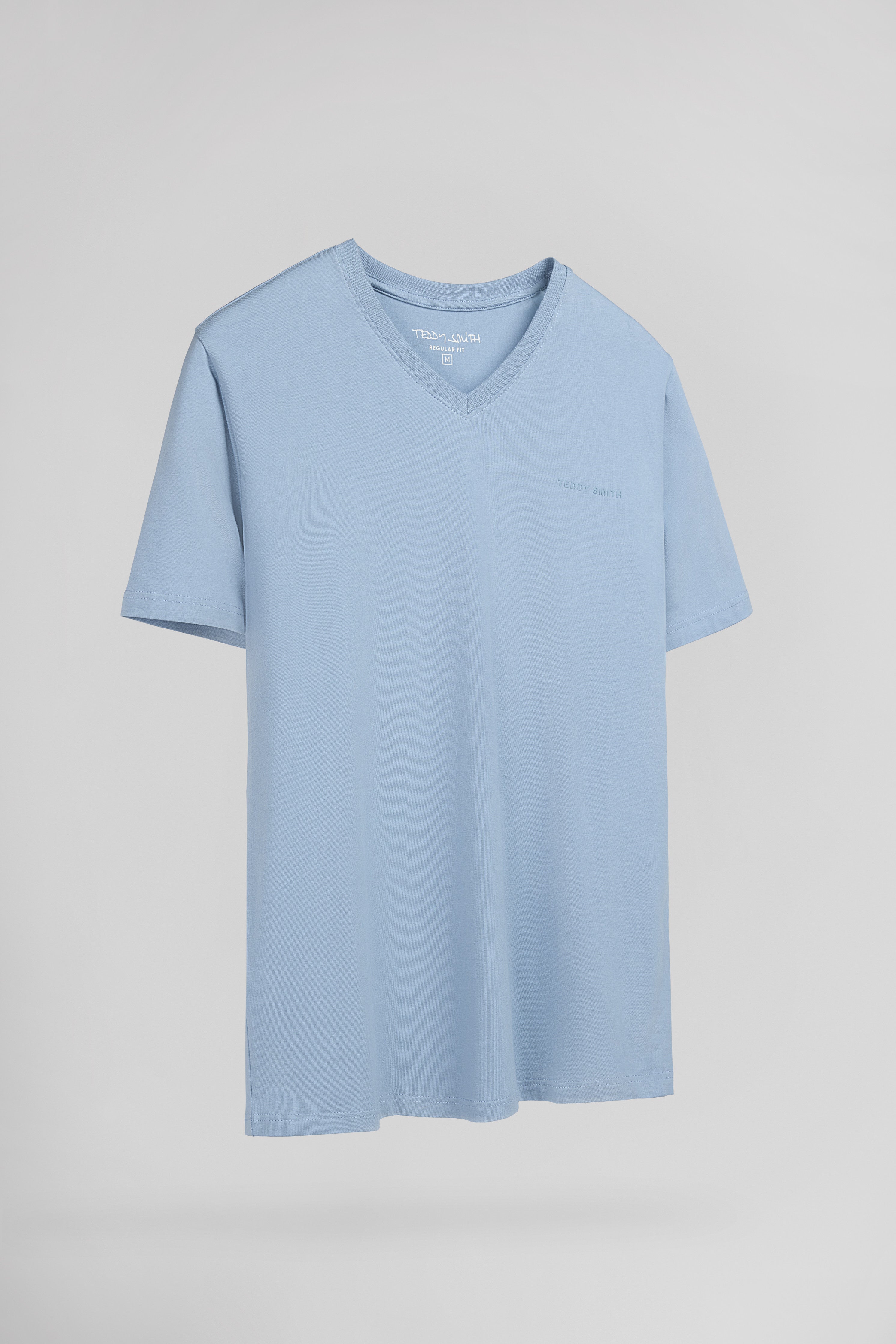 Teddy Smith Tawax 2 MC t-shirt col V homme bleu gris