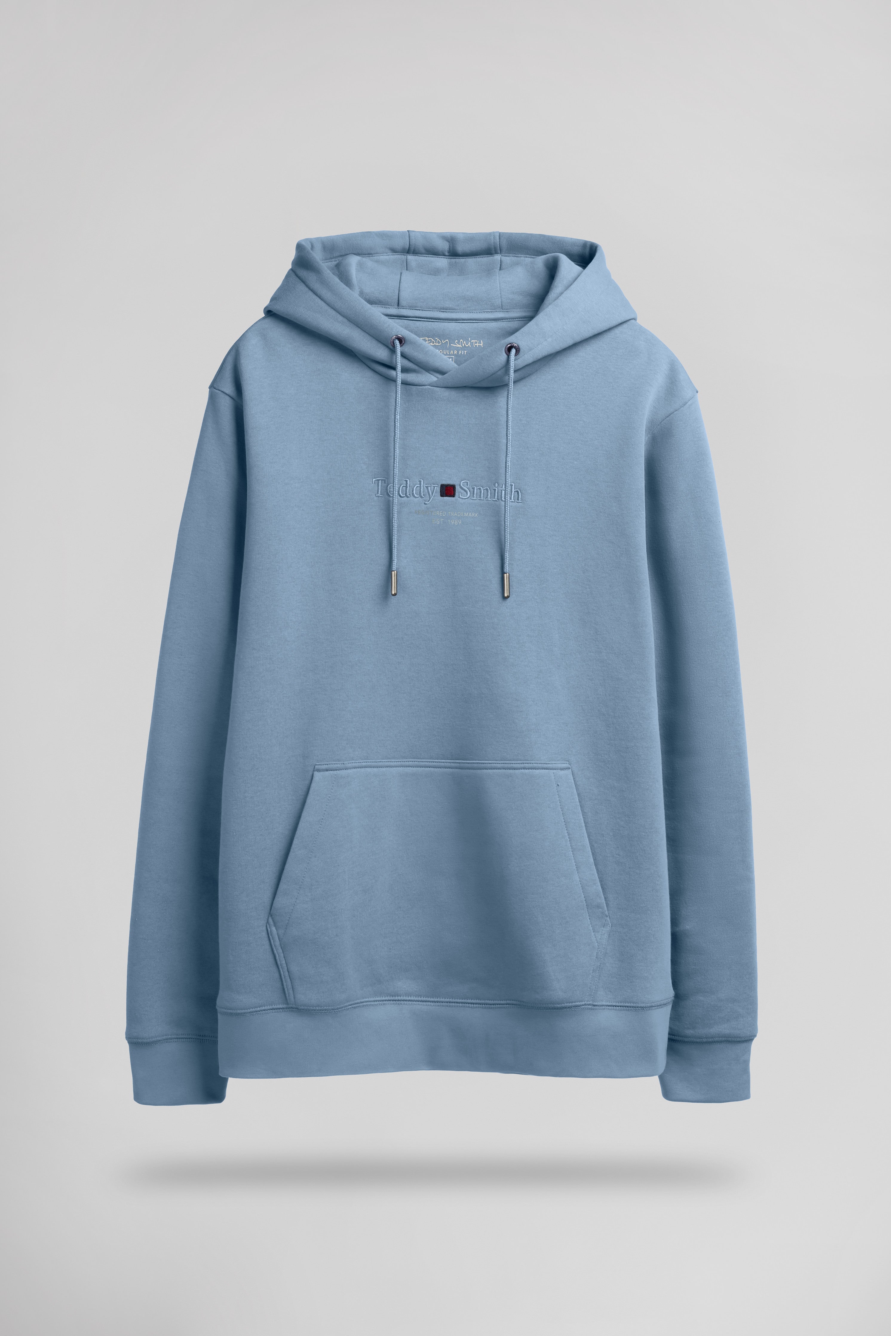 TEDDY SMITH S-JIM HOODY sweat bleu minéral molleton