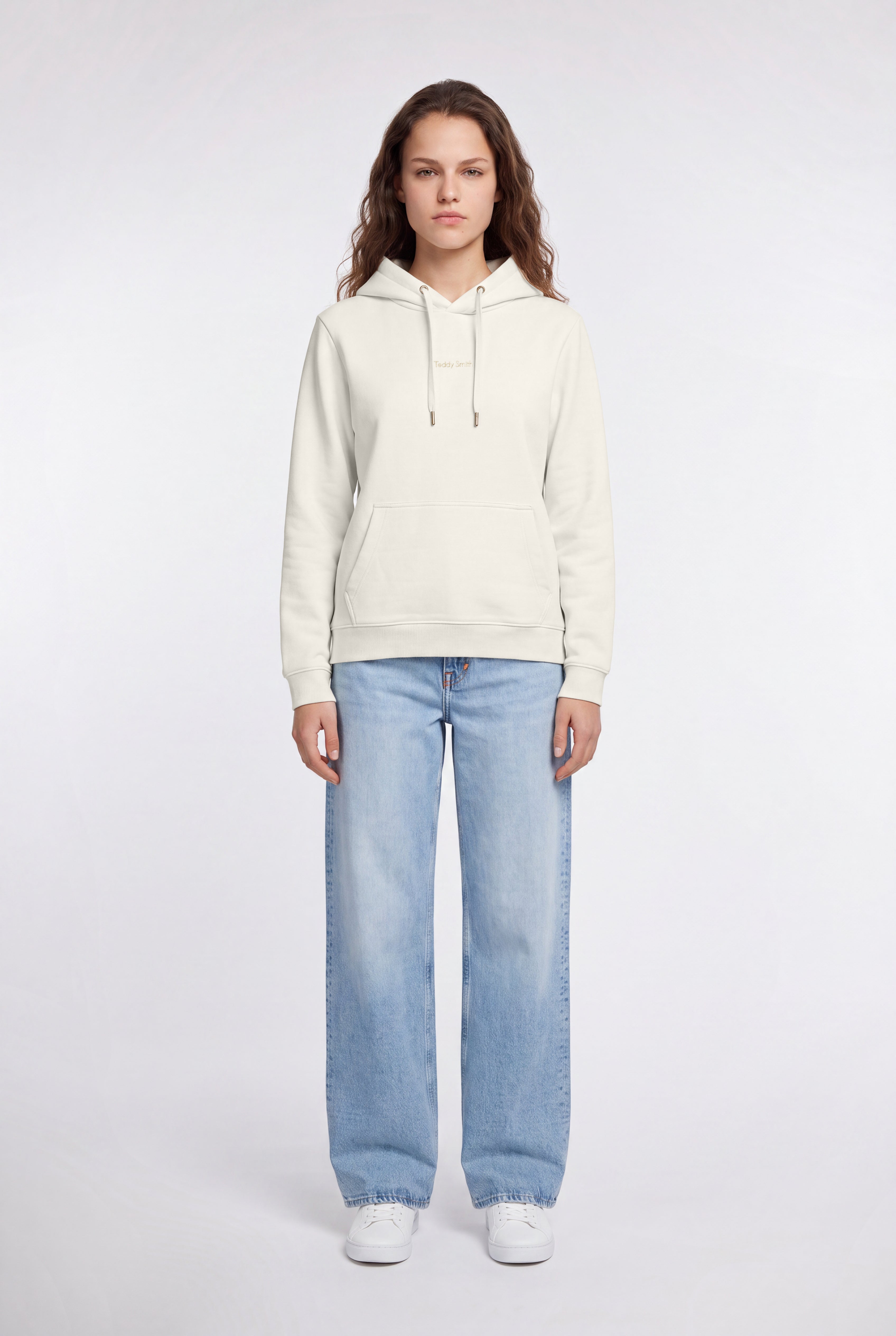 Teddy Smith S-Solene Middle White sweat à capuche blanc cassé femme