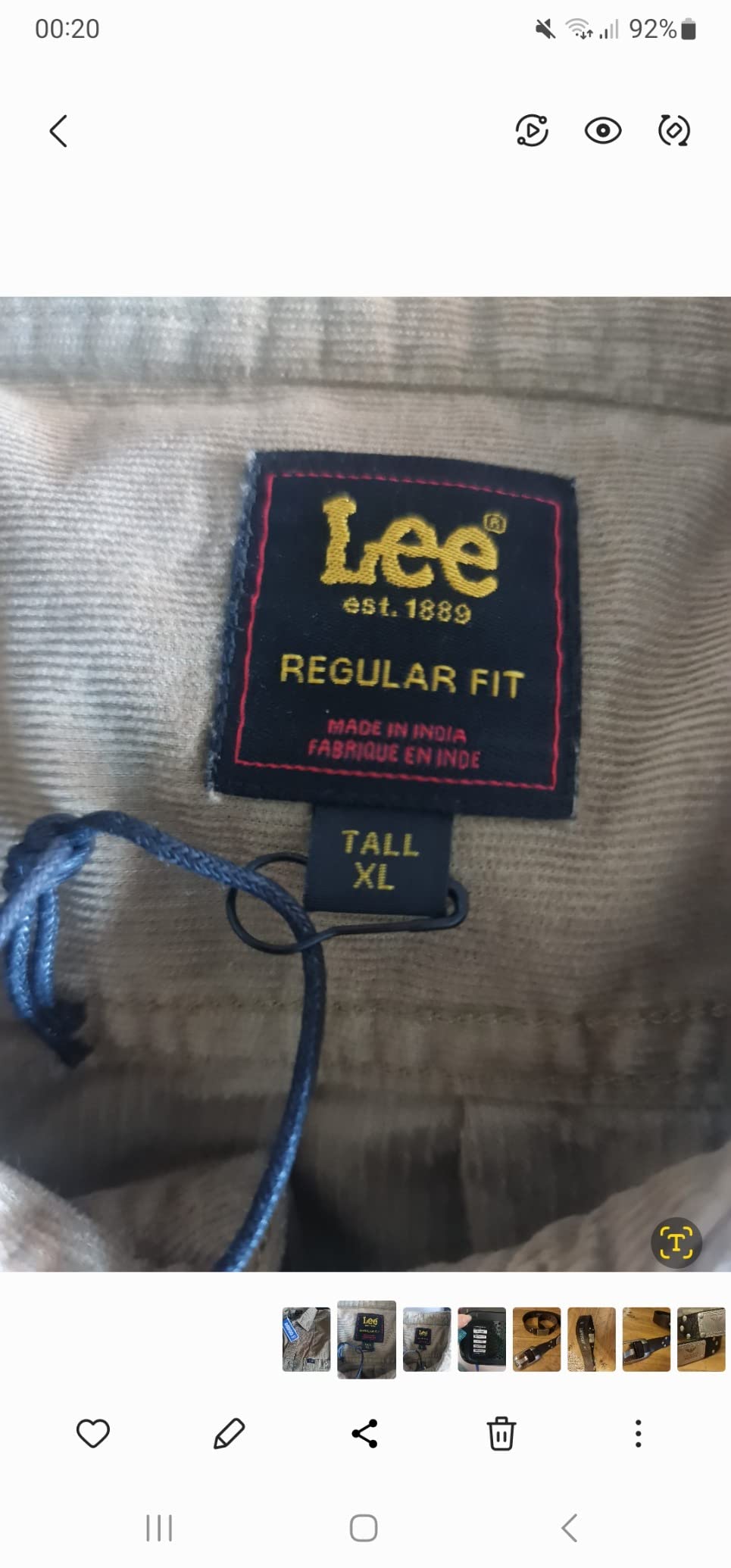 Lee Sure t-shirt homme New Gray manches courtes