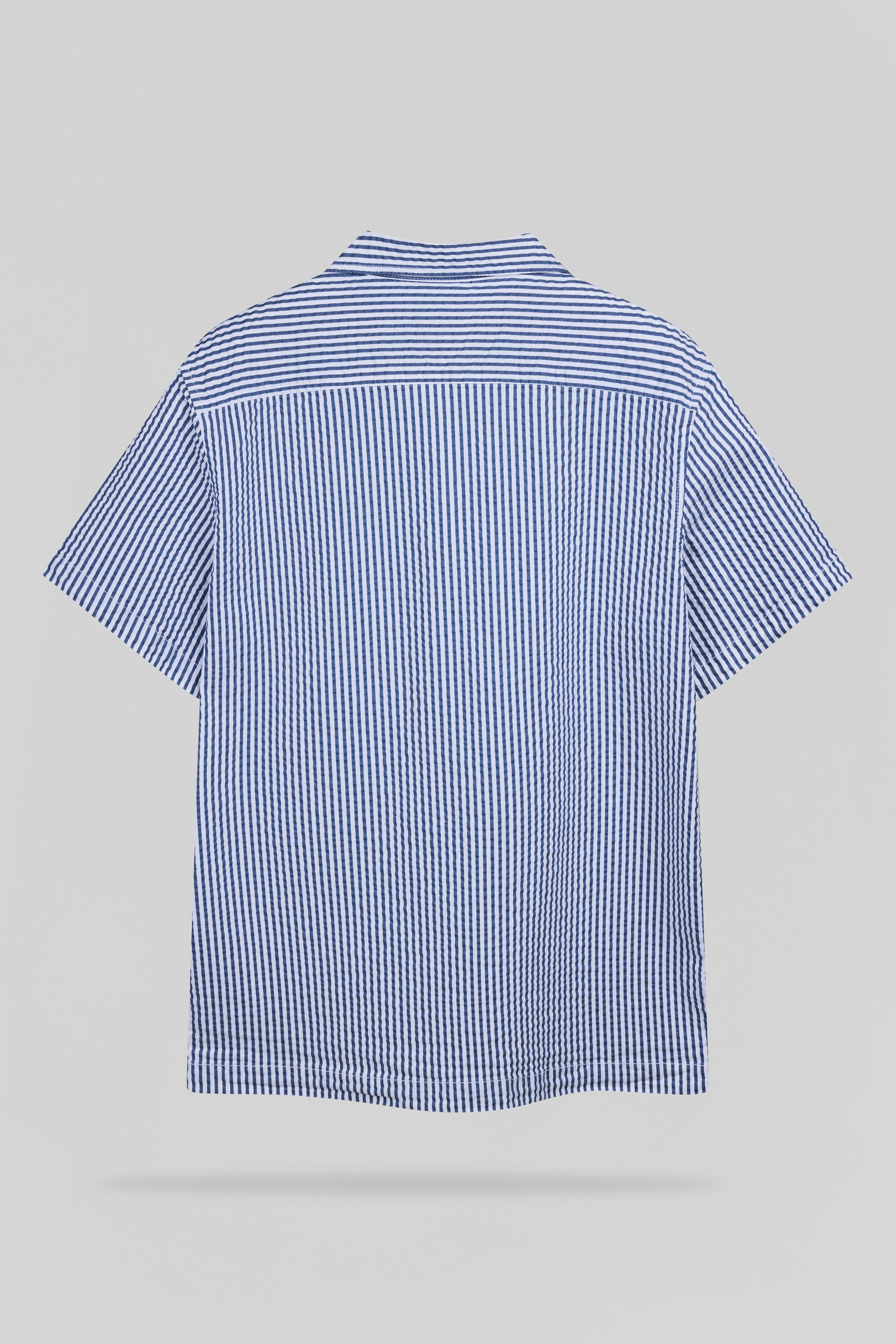 Teddy Smith C-Tiamo MC chemise homme Faded Indigo gaufrée