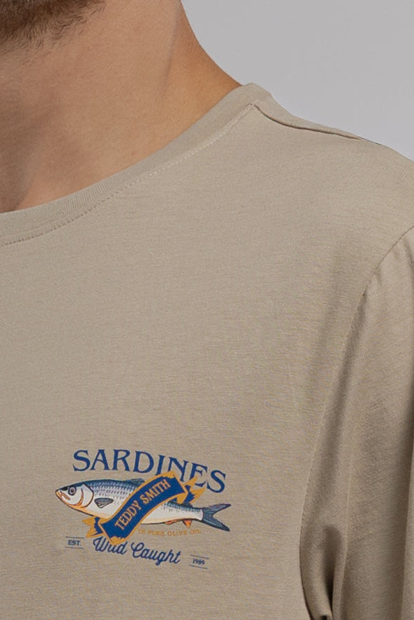 Teddy Smith T-Fish t-shirt beige col rond coton