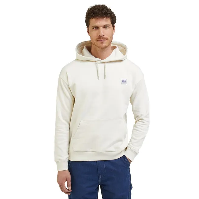 Lee Ww Sweat à Capuche Homme Écru XS Molleton