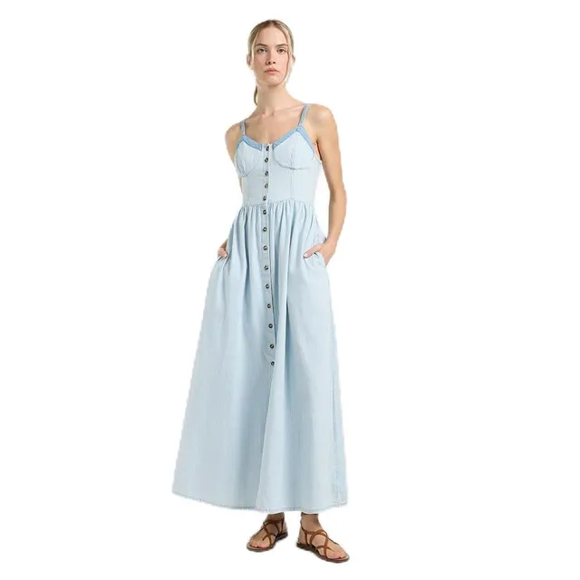 Lee Corset Maxi Dress robe tag yourself M denim léger