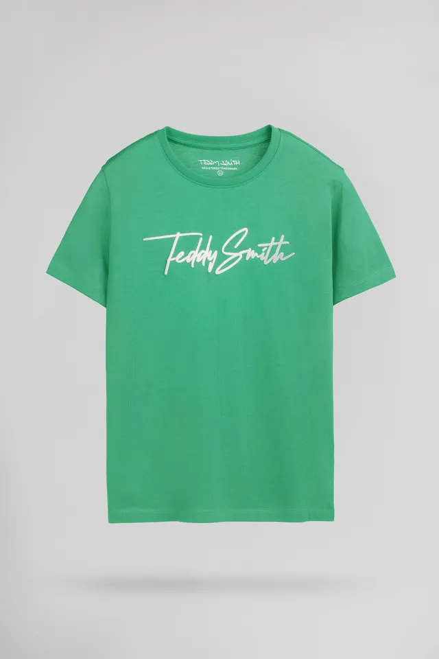 Teddy Smith T-EVAN MC JR CANDY GREEN t-shirt garcon coton