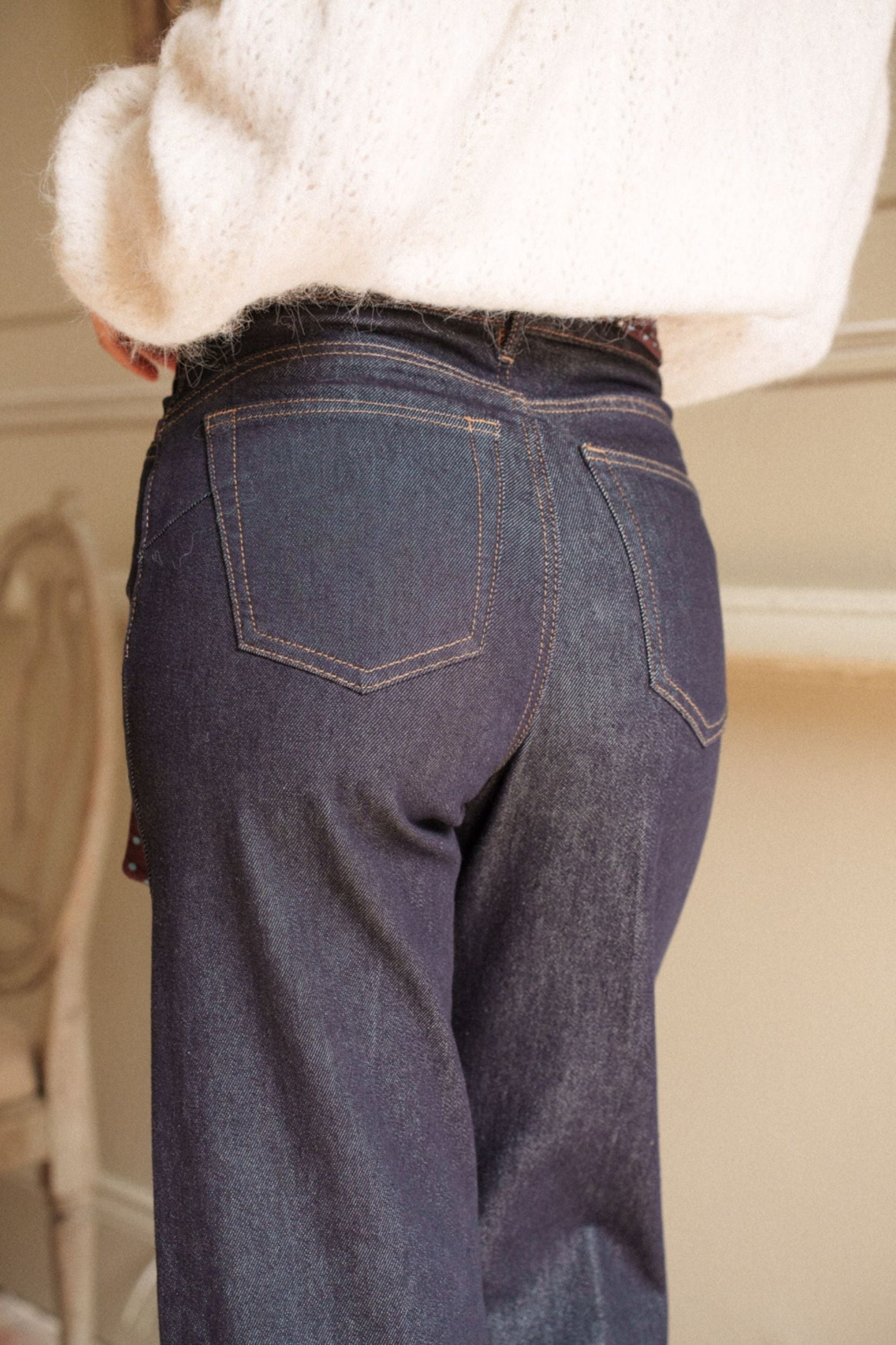 Maison Onado Léon jean wide brut à pois