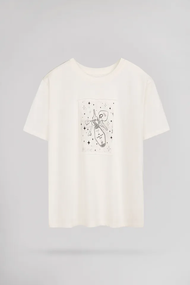 Teddy Smith T-Wallen MC JR t-shirt fille Middle White coton