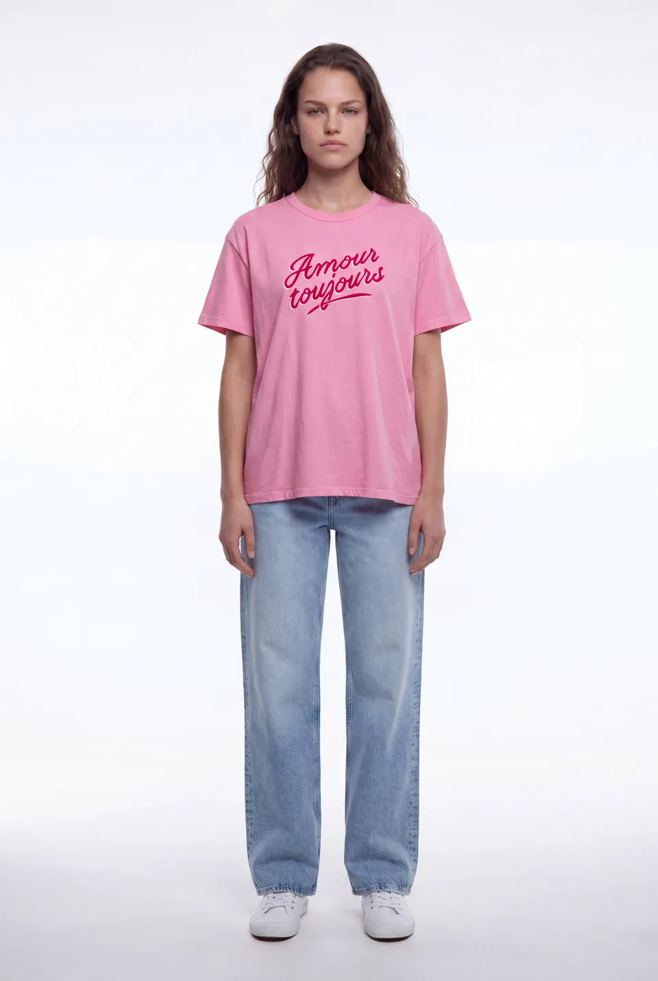 Teddy Smith T-Amour t-shirt oversize rose bonbon femme coton