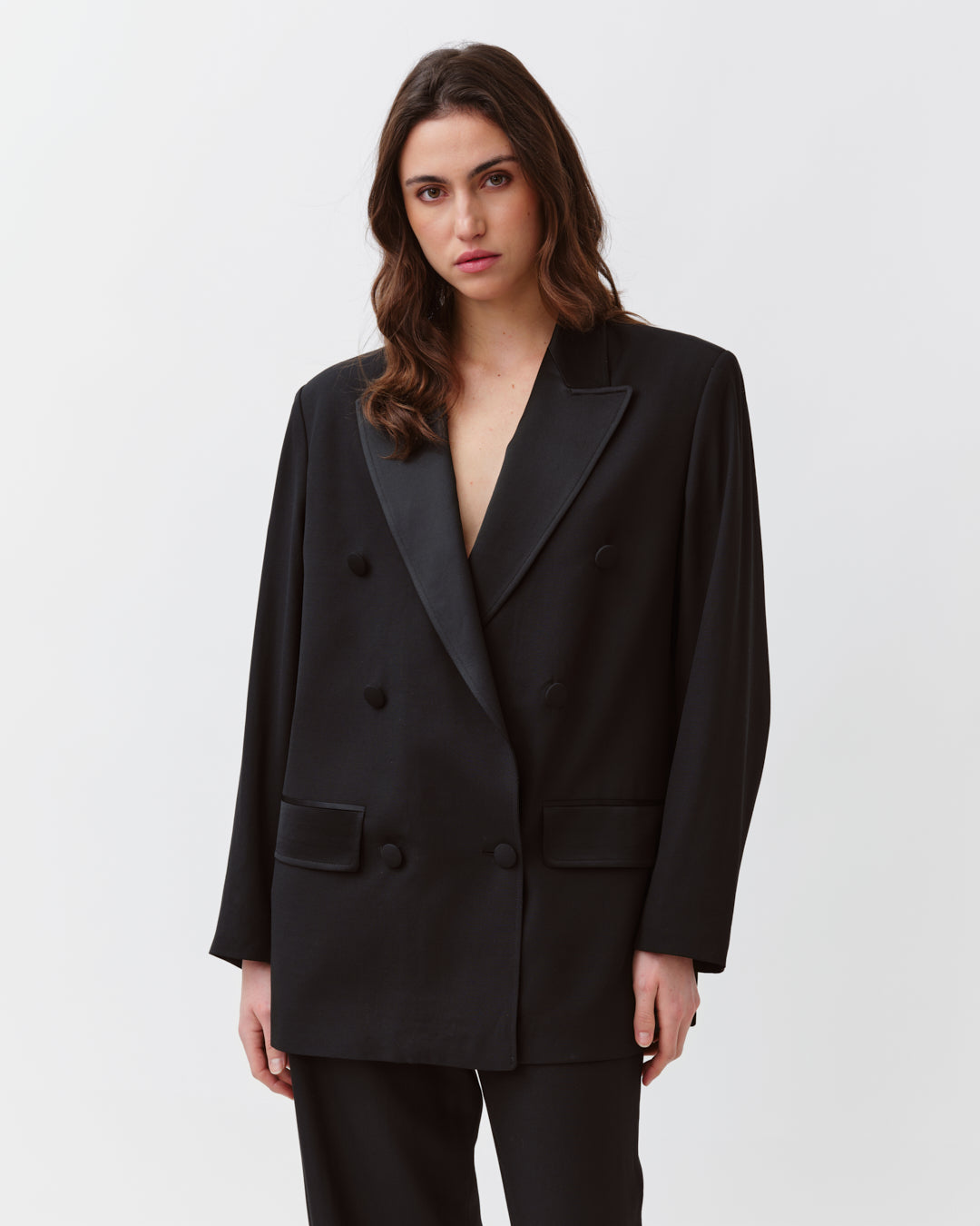 DIEGA VAGO veste smoking noir double boutonnage