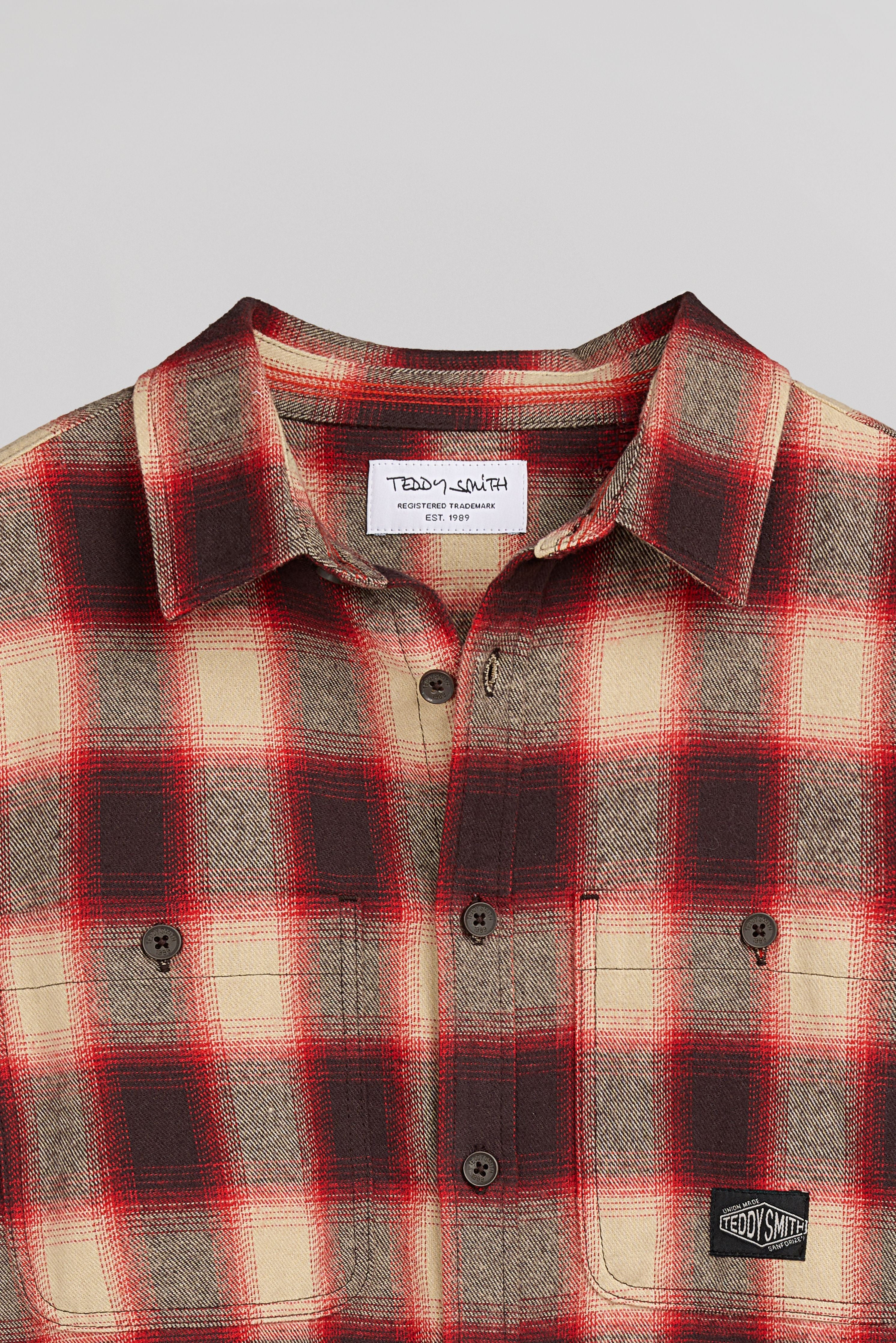 Teddy Smith C-Antho ML JR chemise garçon rouge flanelle