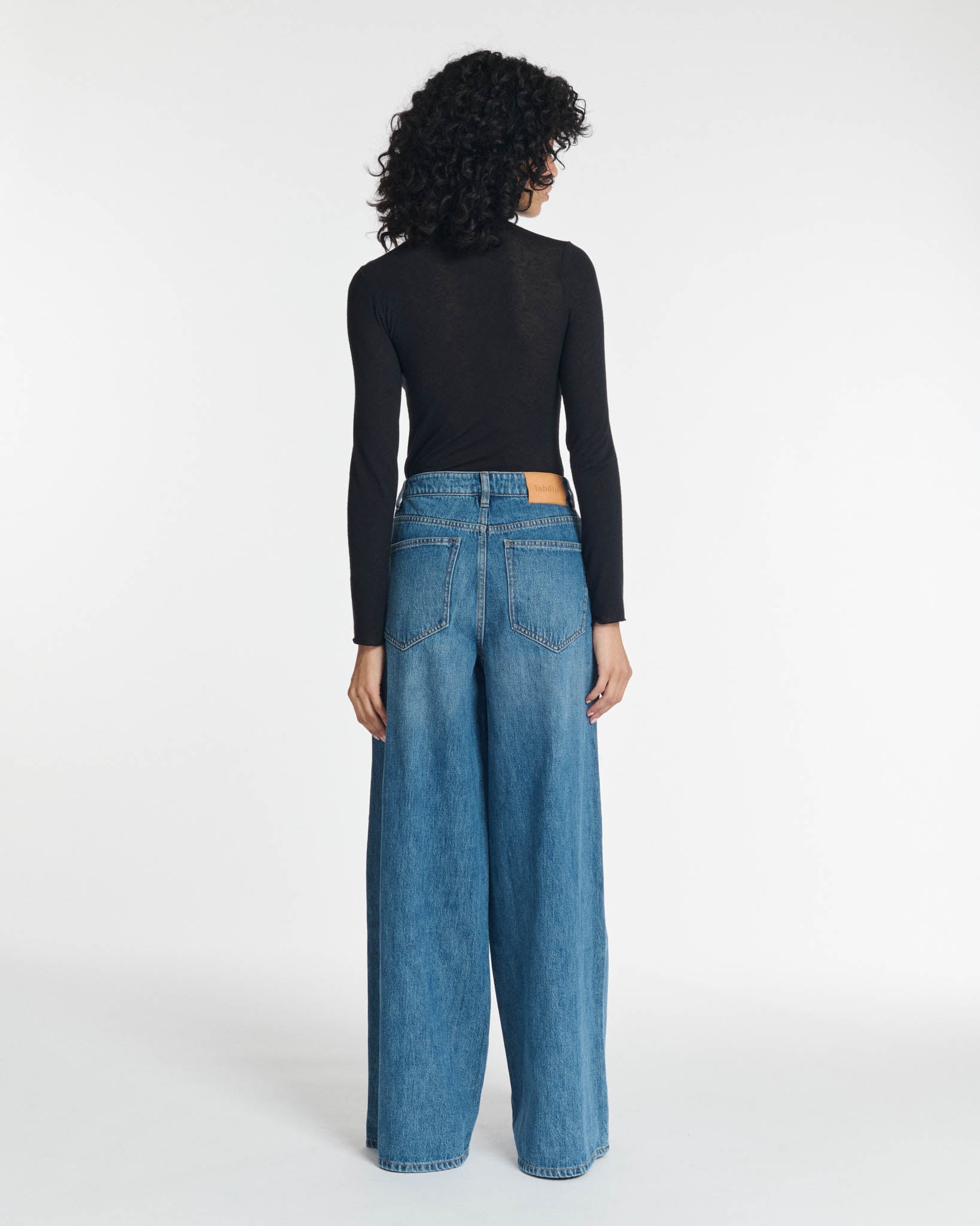 Labdip York Denim IN 30 Mid Blue jean wide leg coton