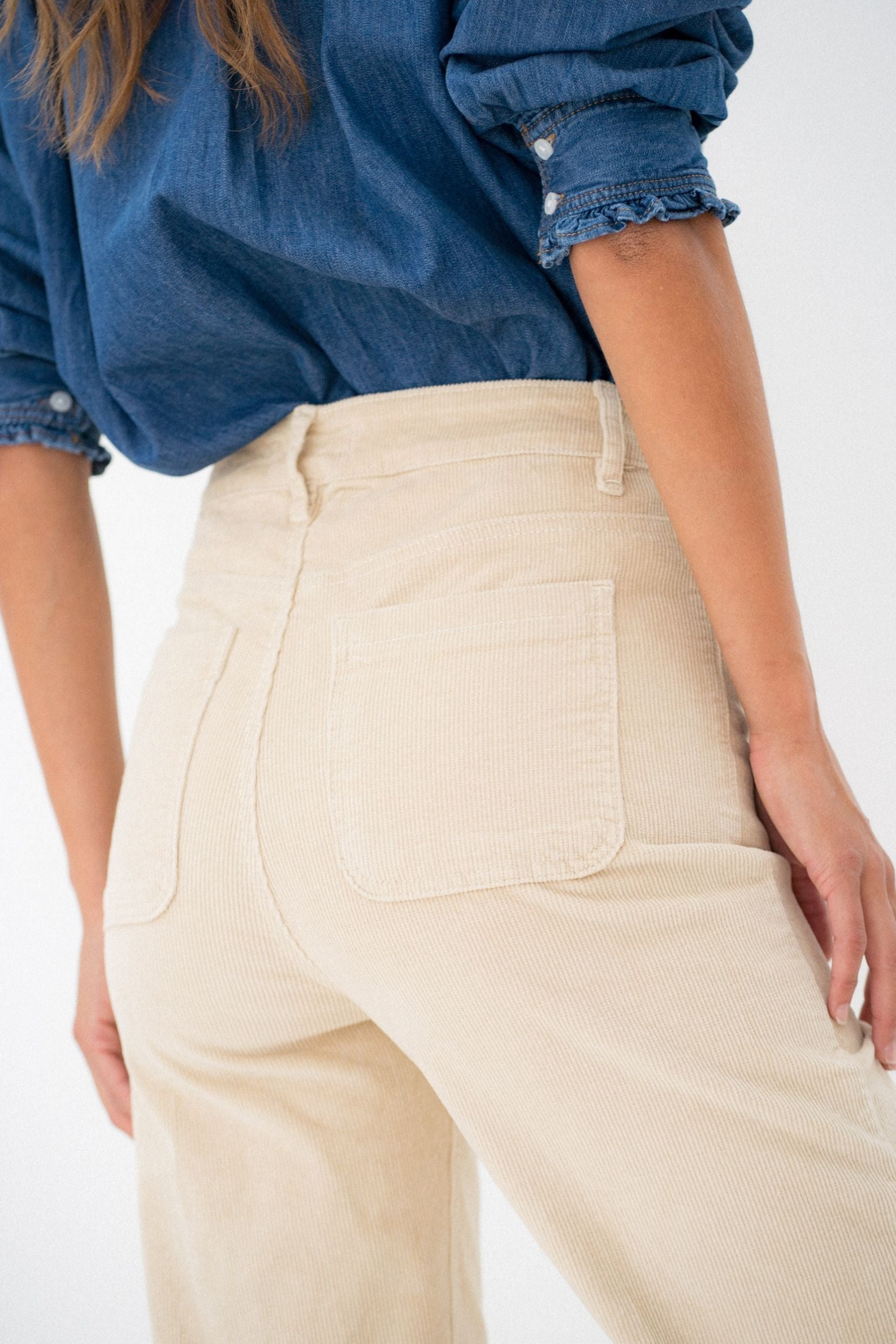 Maison Onado Andrea pantalon crème taille haute