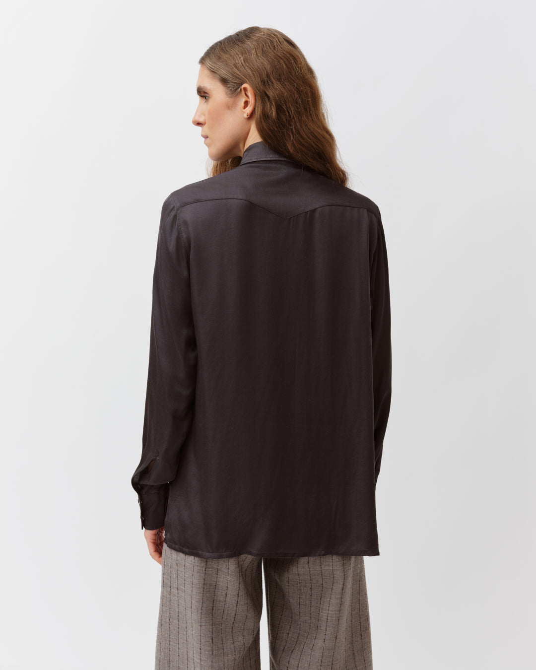 DIEGA CORYDA chemise chocolat viscose et soie