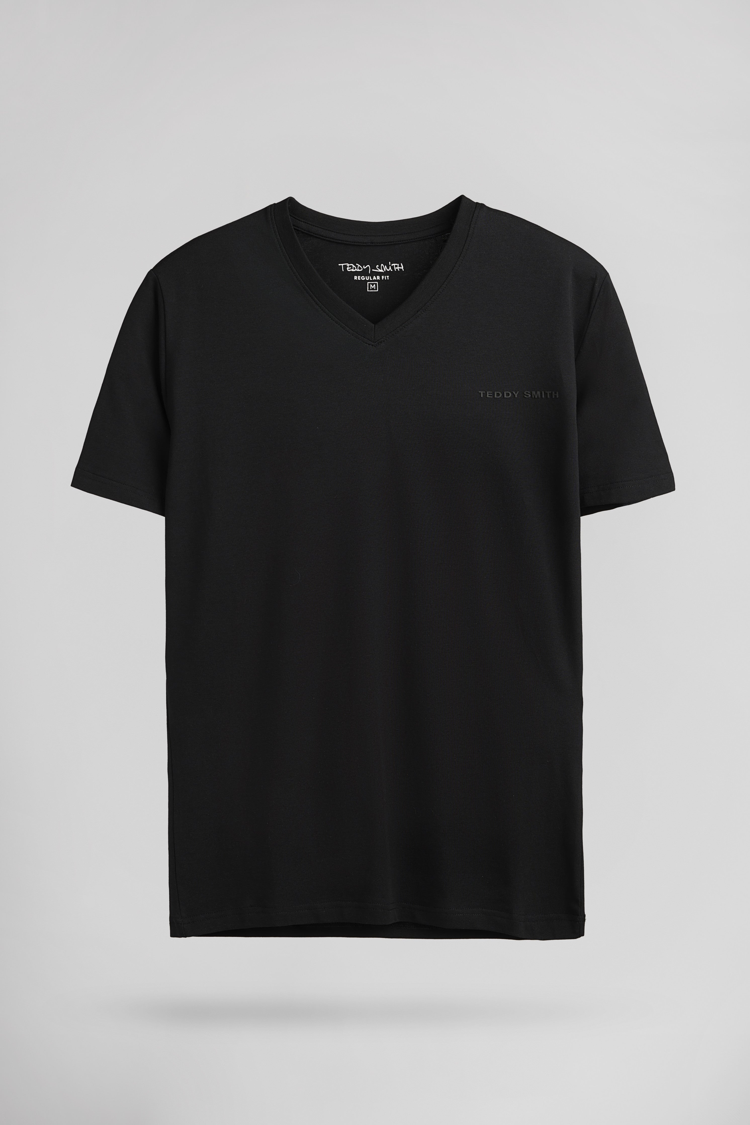 Teddy Smith Tawax 2 Noir t-shirt col V uni