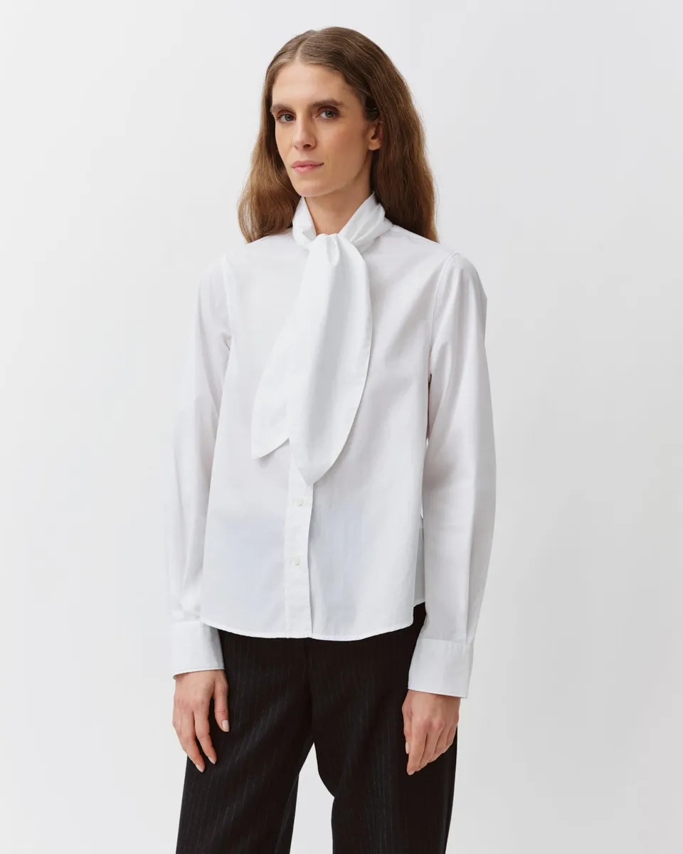 DIEGA CIRCIA chemise blanche coton lavallière