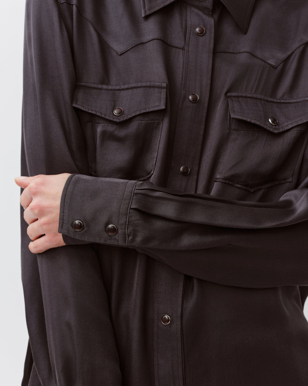 DIEGA CORYDA chemise chocolat viscose et soie