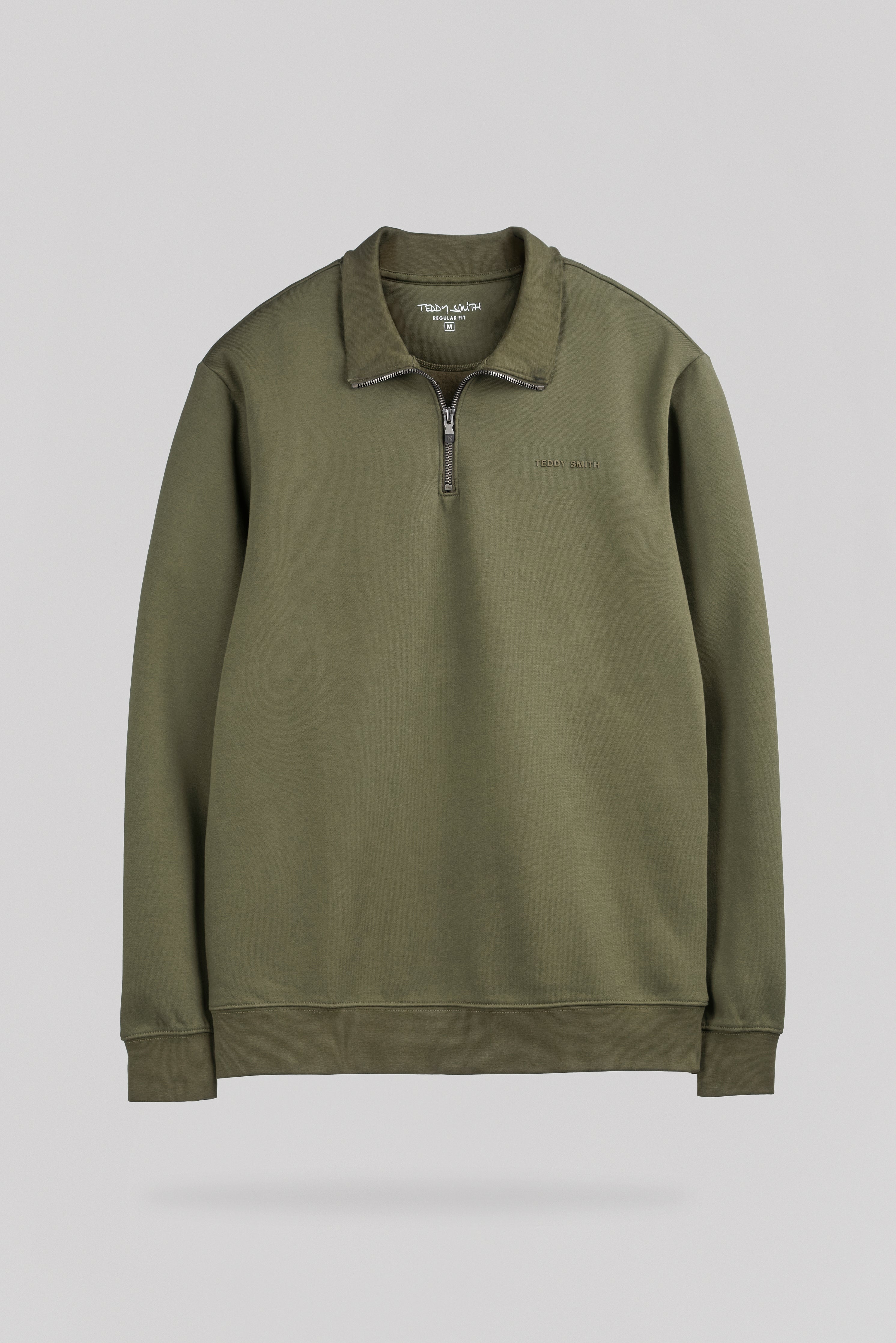 Teddy Smith S-Loan Dusty Kaki sweat col zippé homme