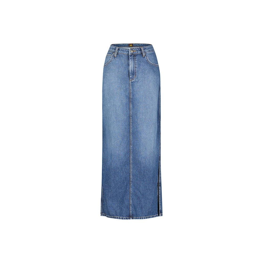 Lee Side Slit Maxi Skirt jupe 28W Weekend Chill denim