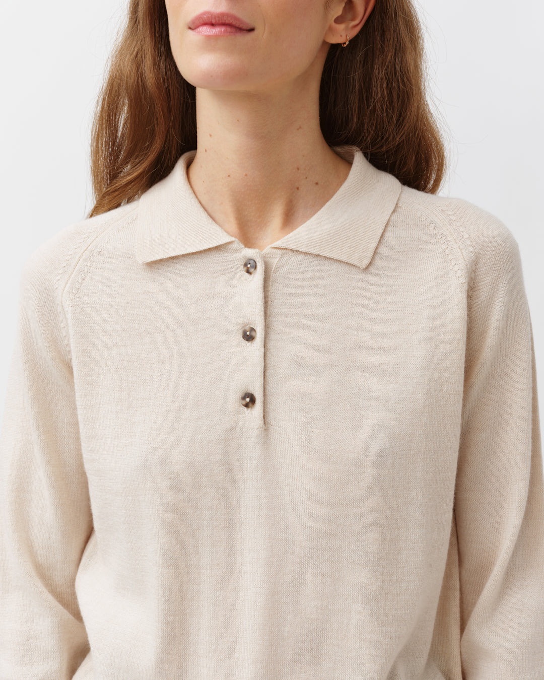 DIEGA PLEDO pull polo maille écru gris