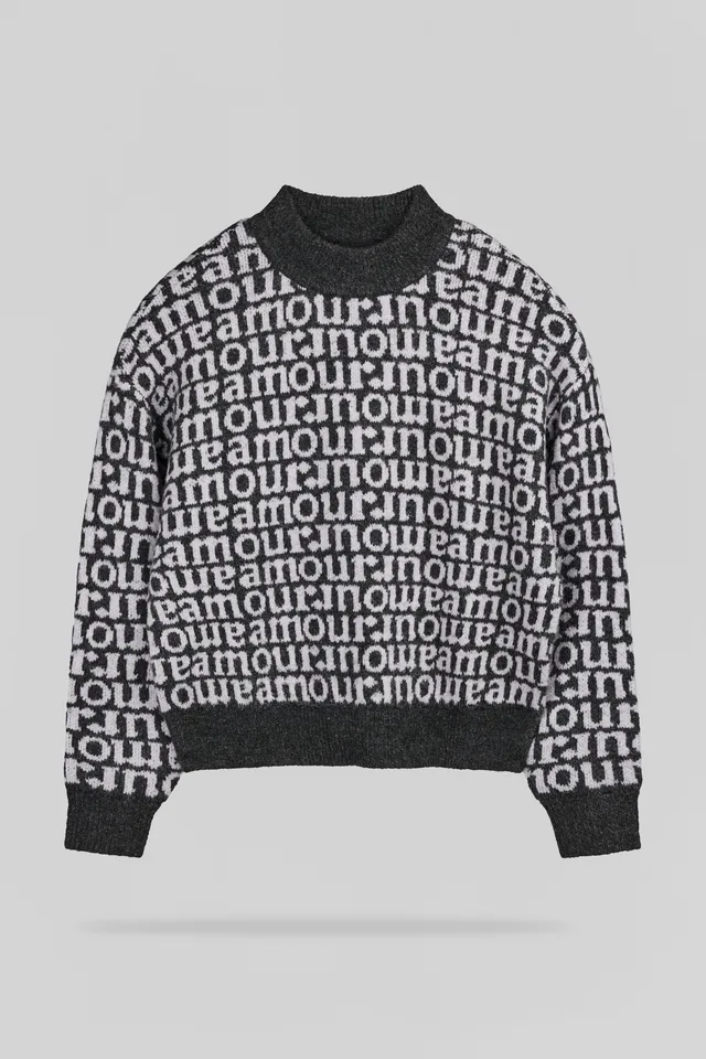 Teddy Smith P-Jade JR pull jacquard noir fille