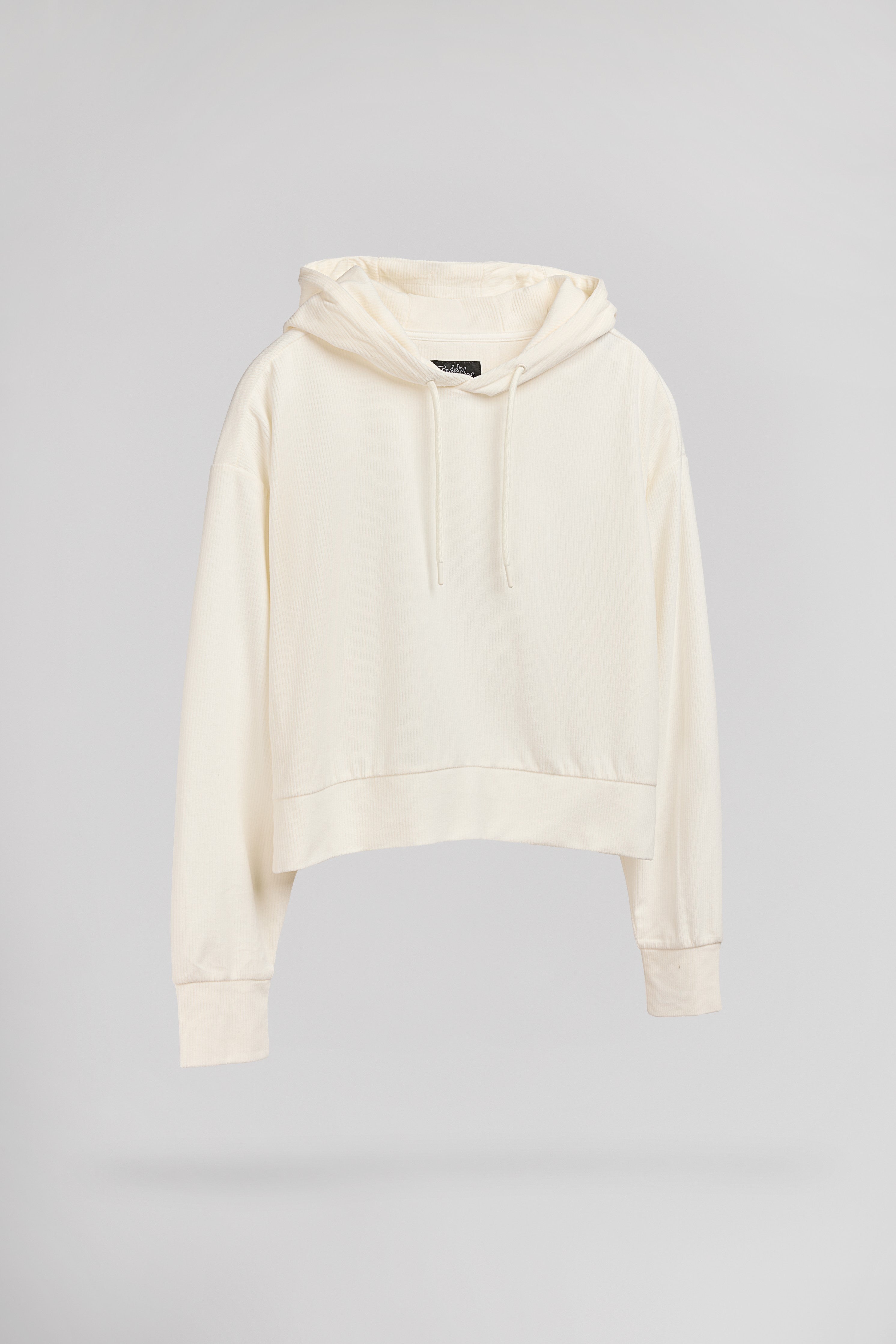 Teddy Smith S-Velt Hoody sweat crop velours blanc