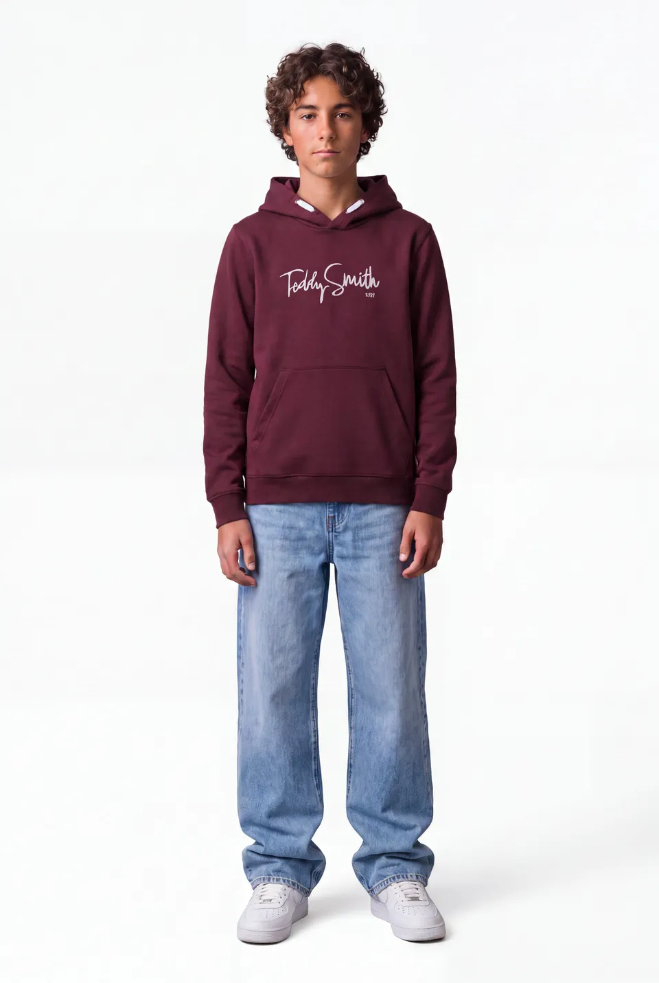Teddy Smith S-Evry Hoody JR sweat capuche bordeaux foncé