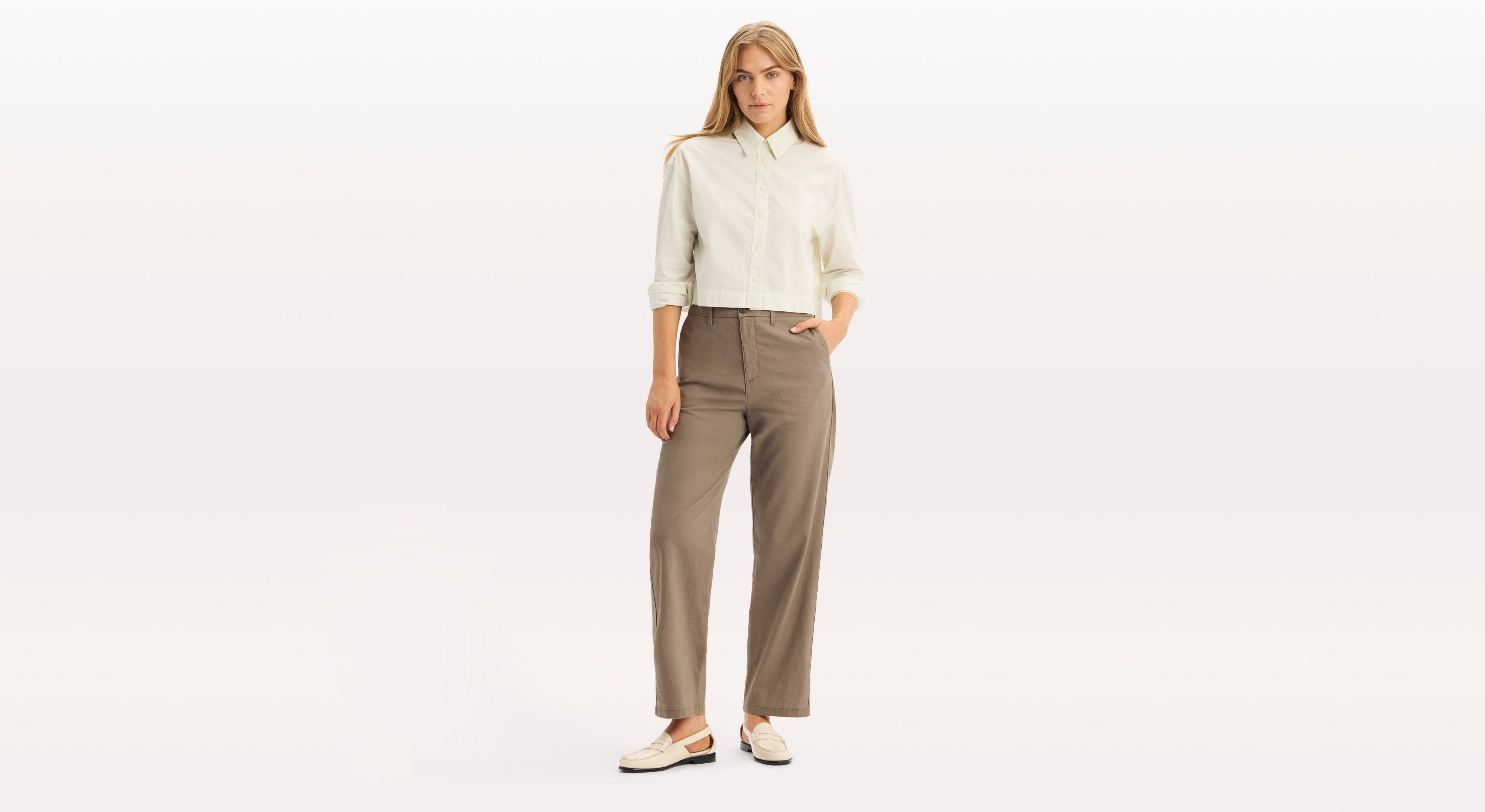 Dockers Blake chino droit femme marron taille haute