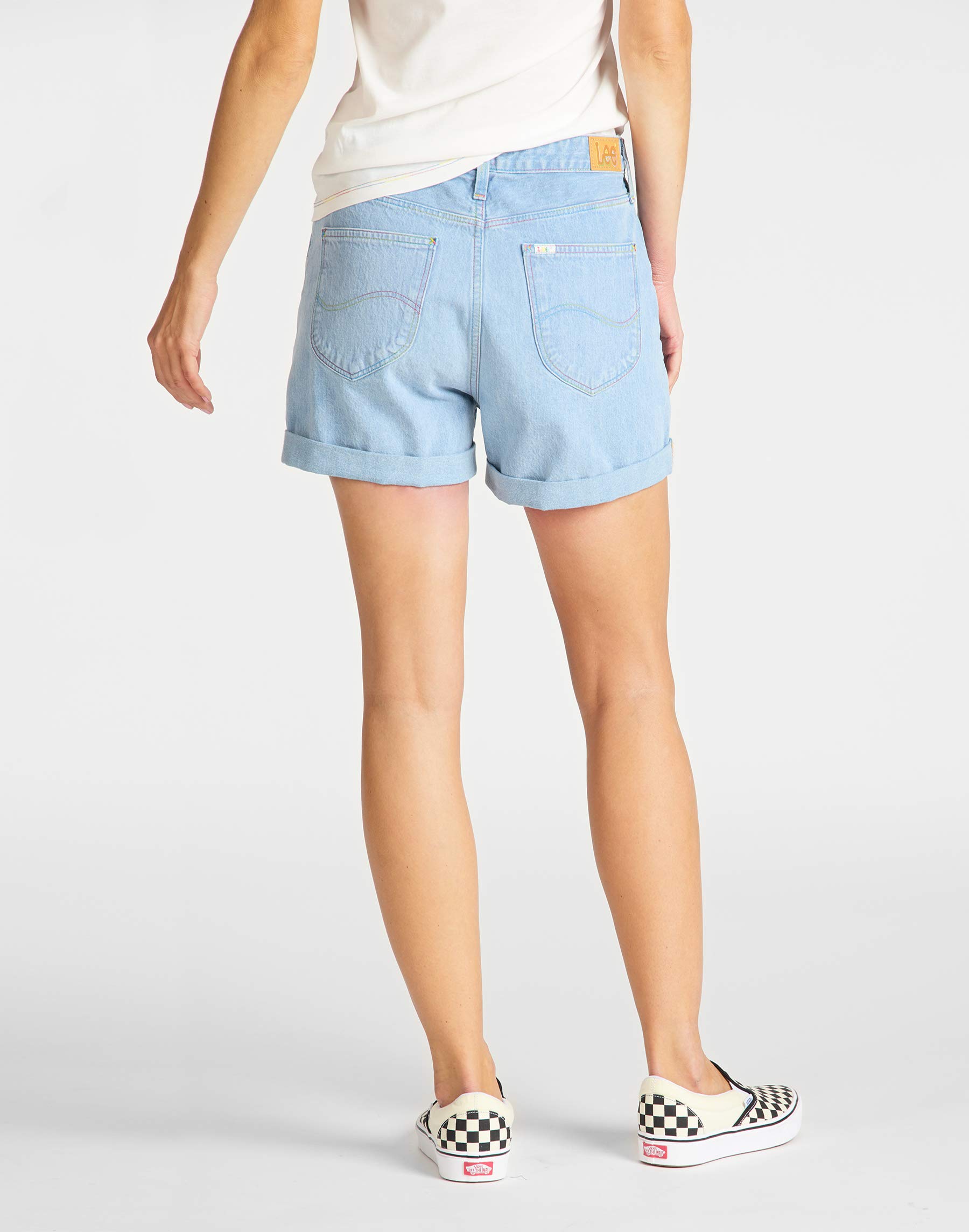 Lee Pride Mom Short short jean femme bleu mom