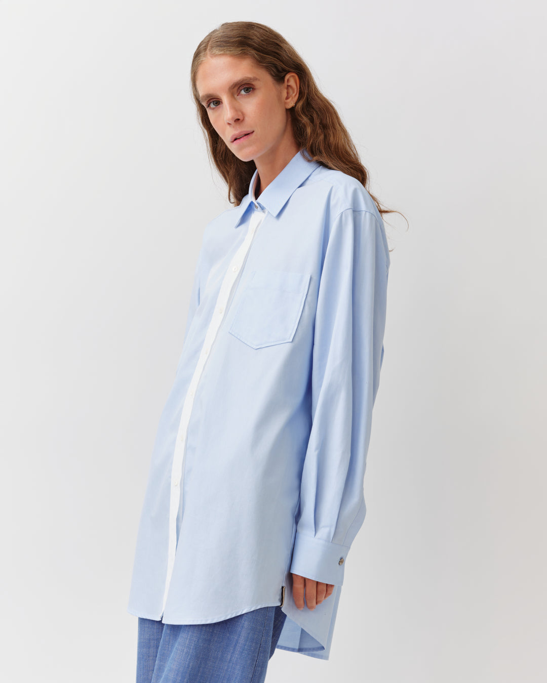 DIEGA CAMELA chemise ciel coupe droite