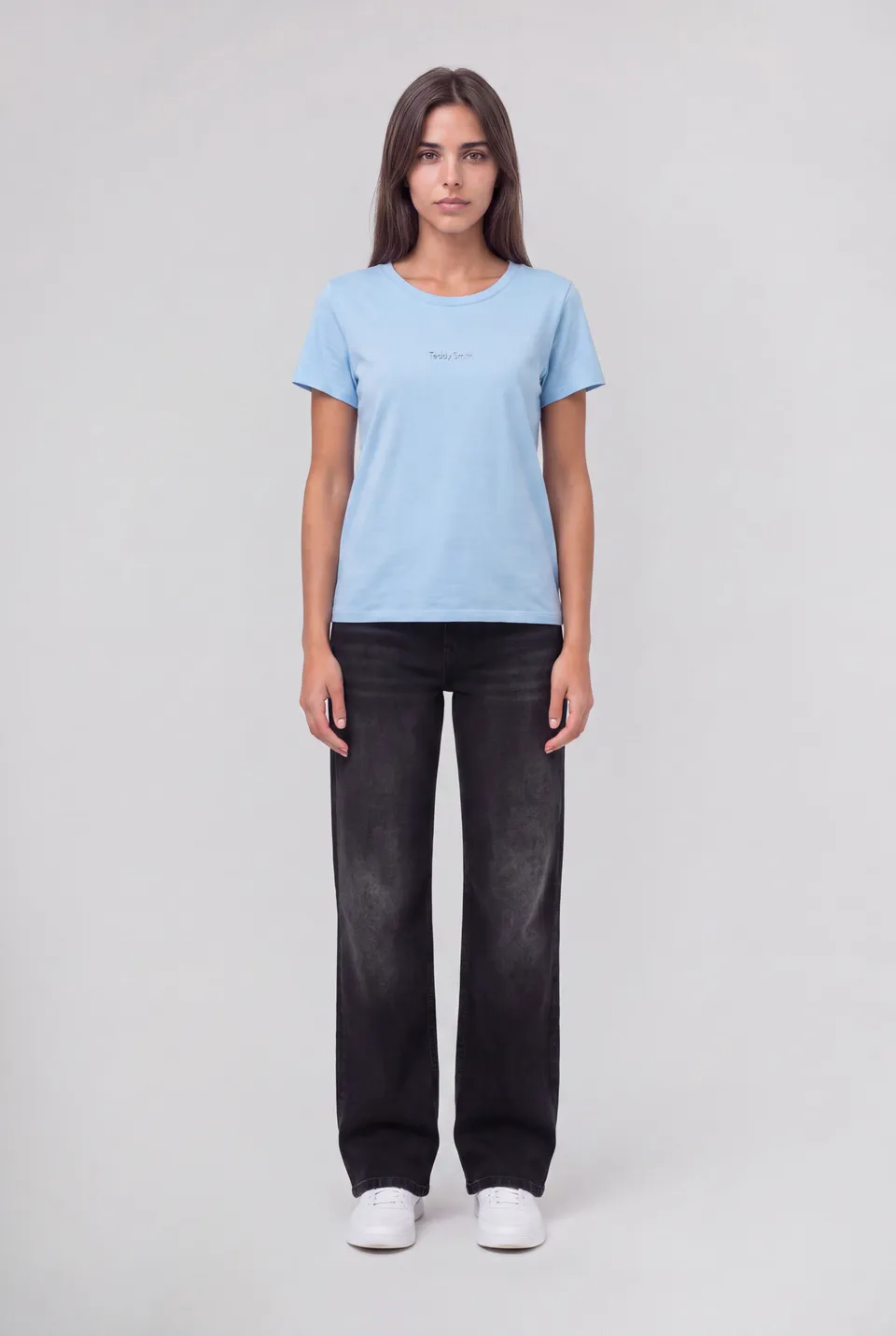 Teddy Smith T-Ribelle MC t-shirt bleu ciel femme stretch